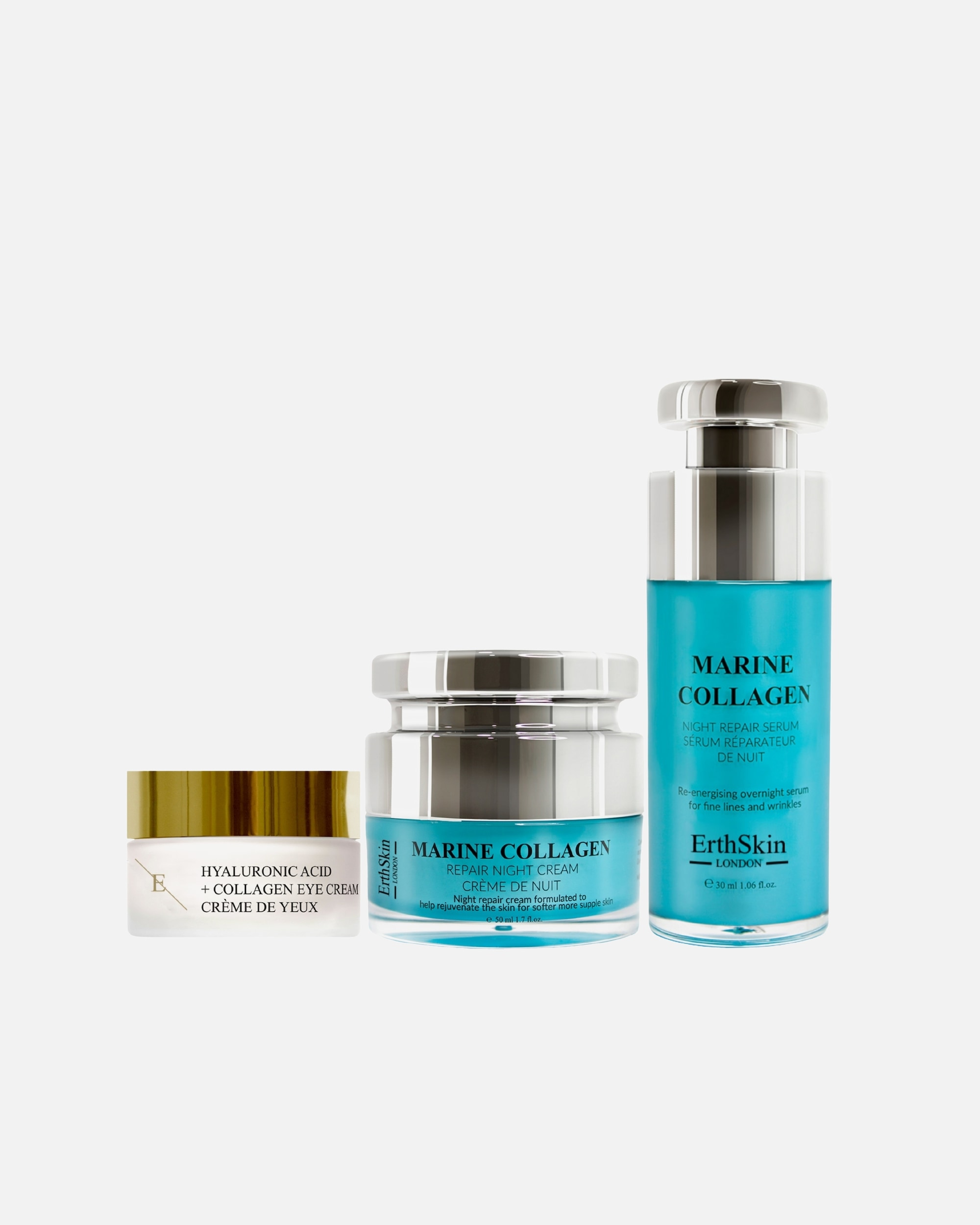 Set de tratamiento facial para Mujer ErthSkin London Kit de reparación Marine Eye & Night 1 pieza