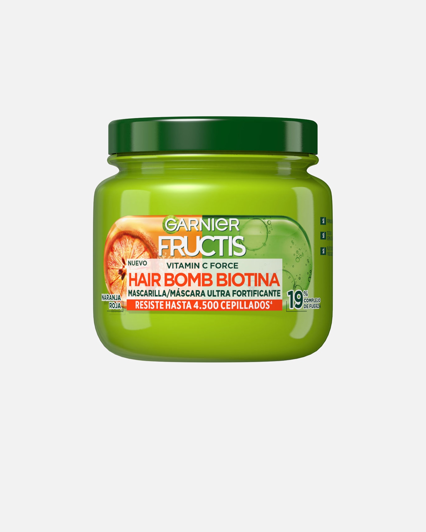 Mascarilla capilar para Mujer Garnier FRUCTIS VITAMIN C FORCE & BIOTINA hair bomb mascarilla 320 ml