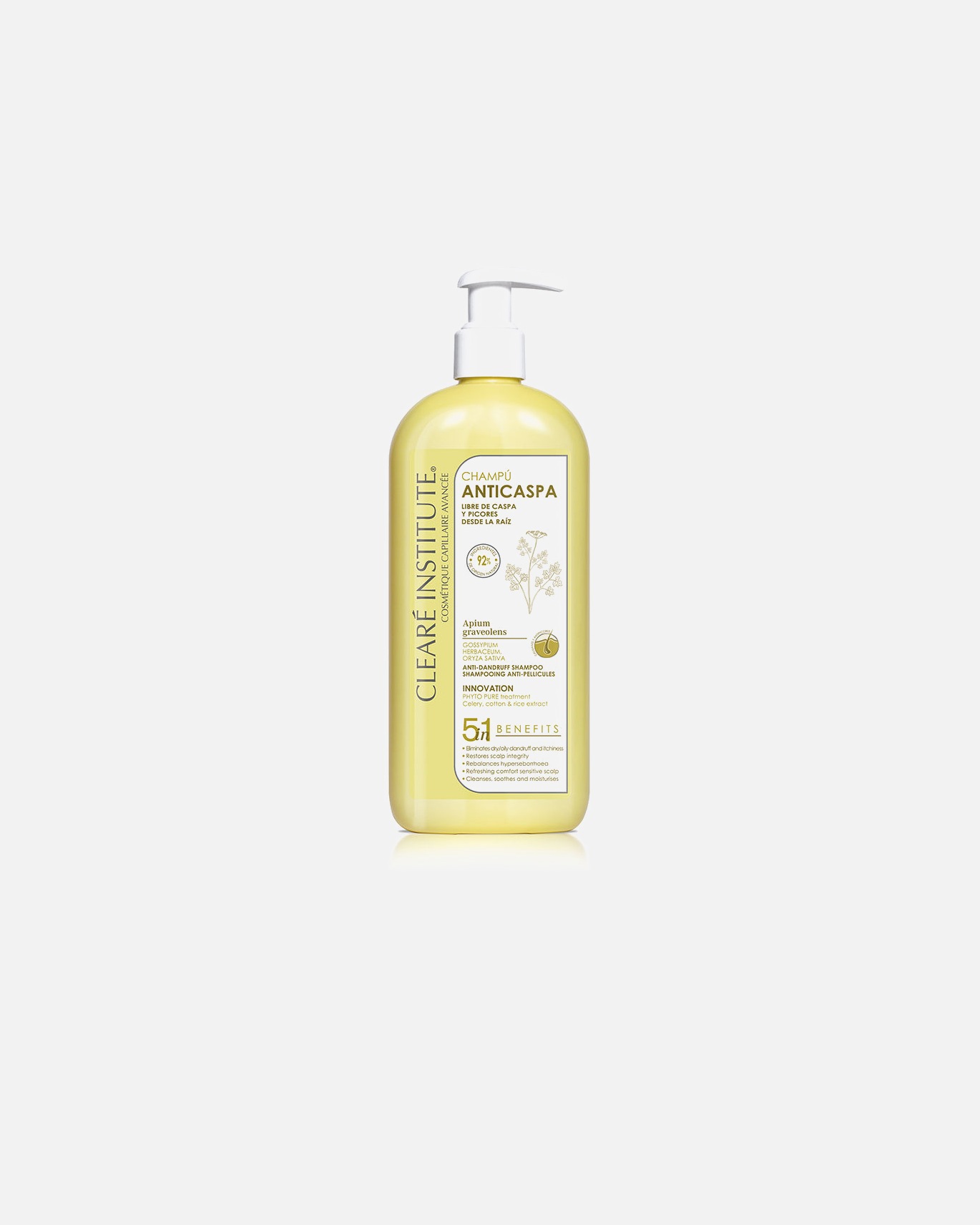 Champú anticaspa para Unisex Clearé Institute ANTICASPA champú 400 ml