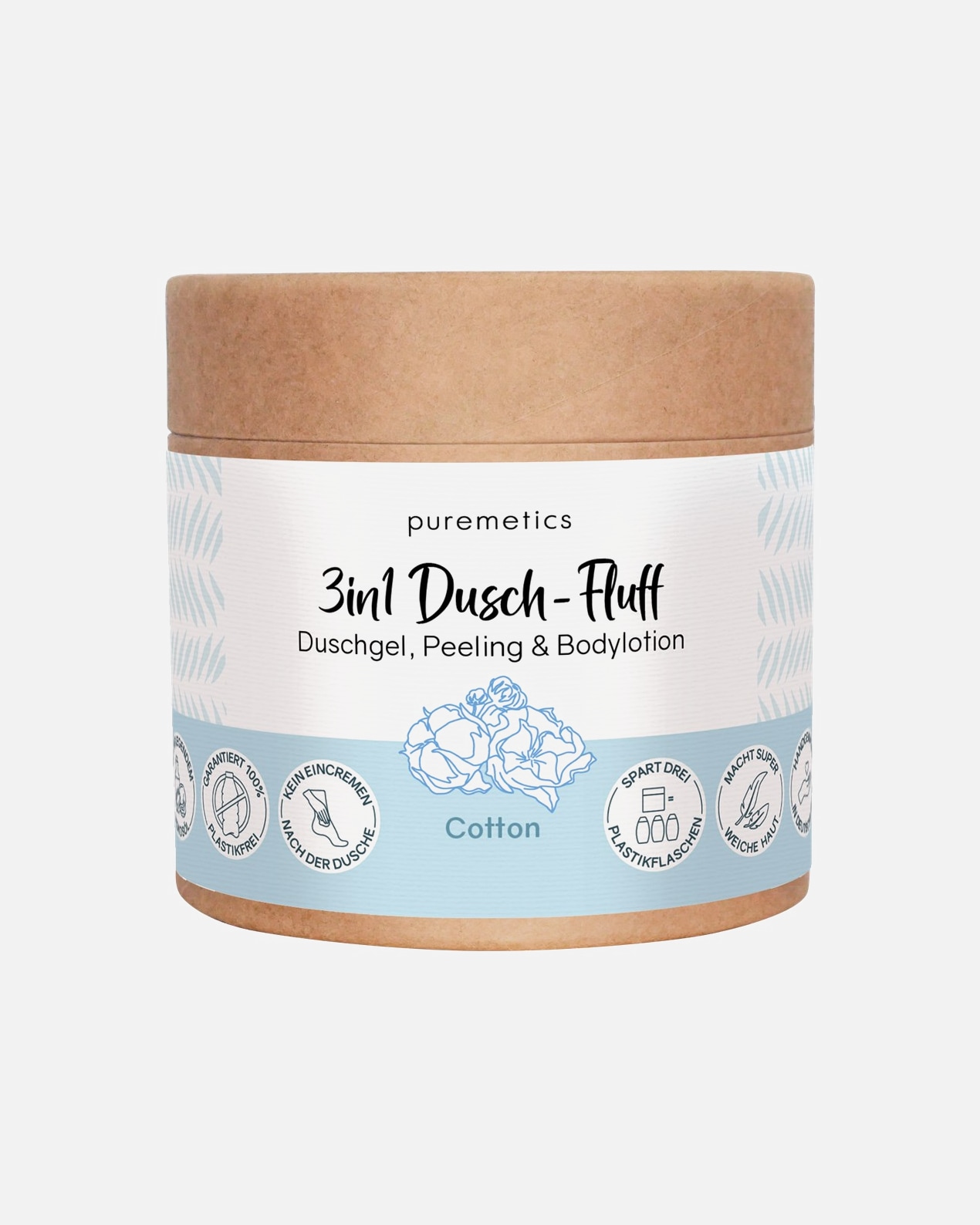 Gel de ducha para Mujer puremetics Mullido de ducha de algodón 250 g
