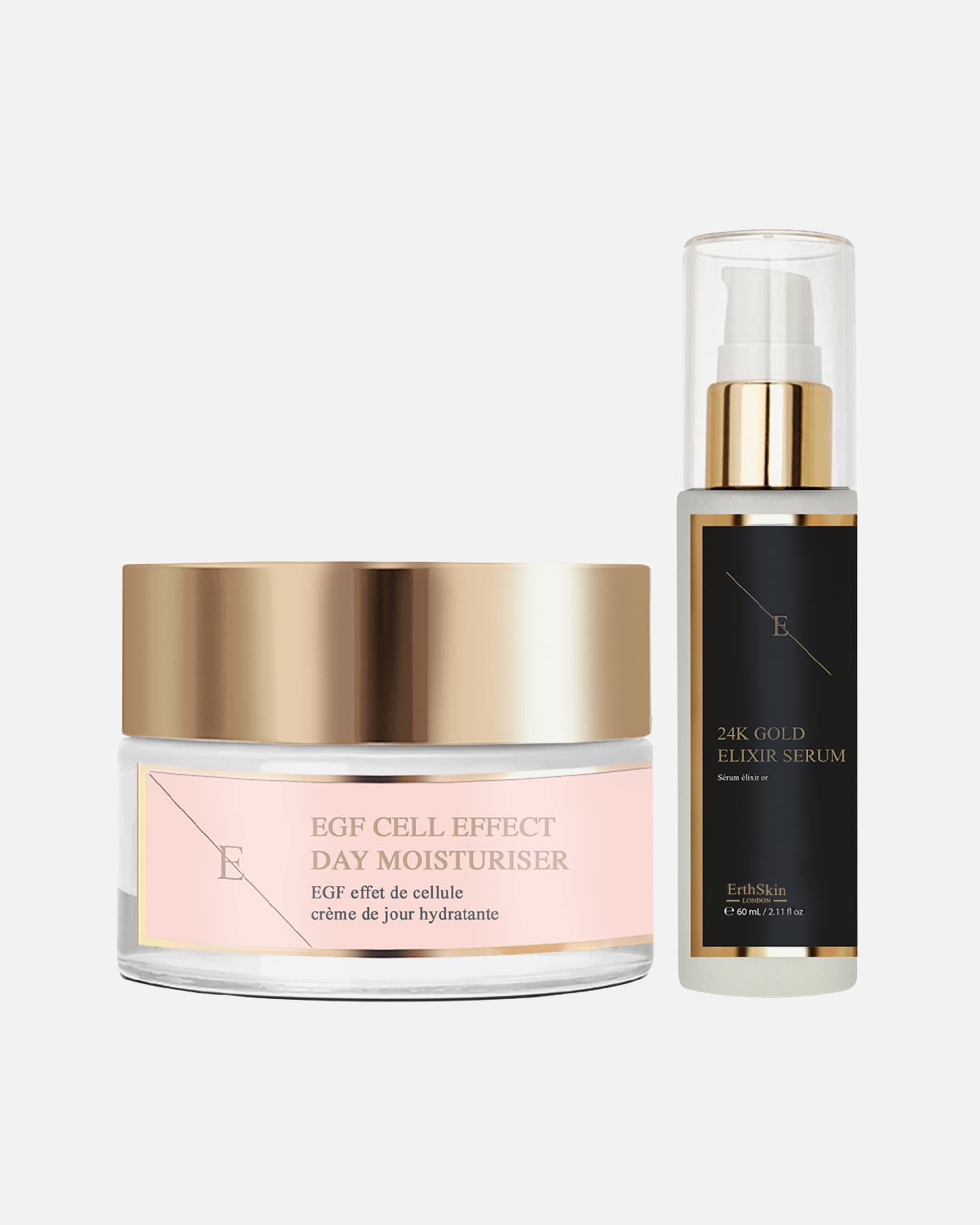 Set de tratamiento facial para Mujer ErthSkin London Dúo de oro de 24 quilates y EGF Power 1 pieza