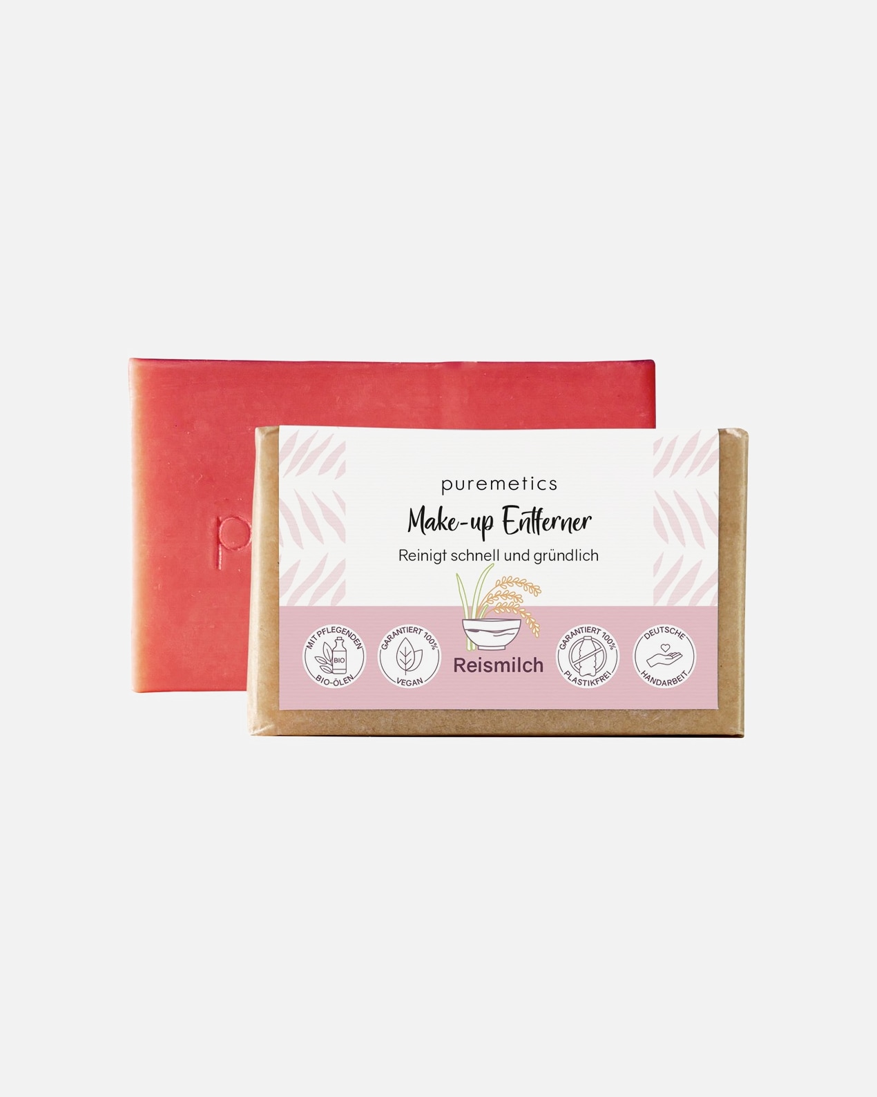 Jabón facial para Mujer puremetics Jabón desmaquillante leche de arroz 75 g