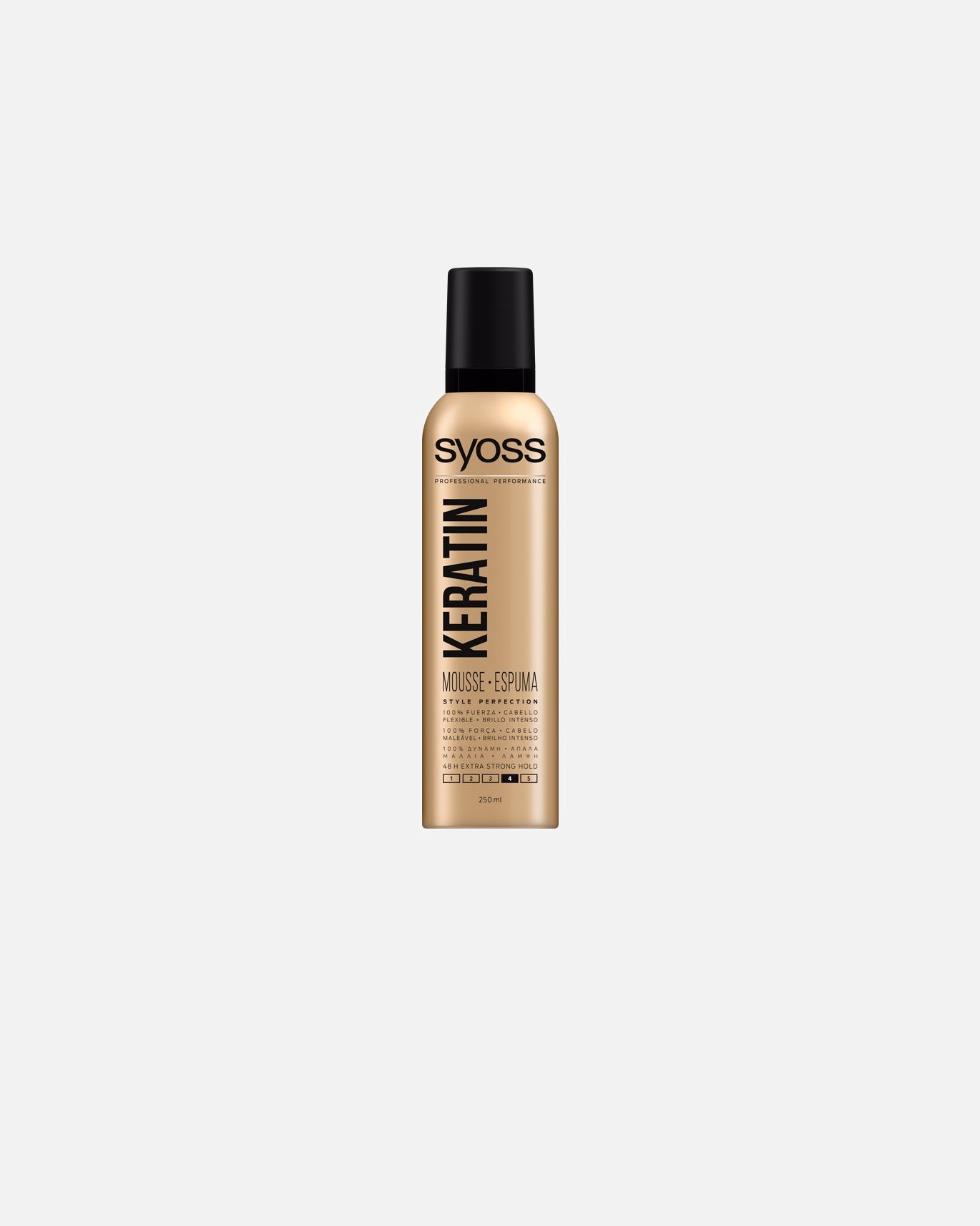 Laca capilar para Mujer syoss KERATIN mousse flexible y brillo 250 ml