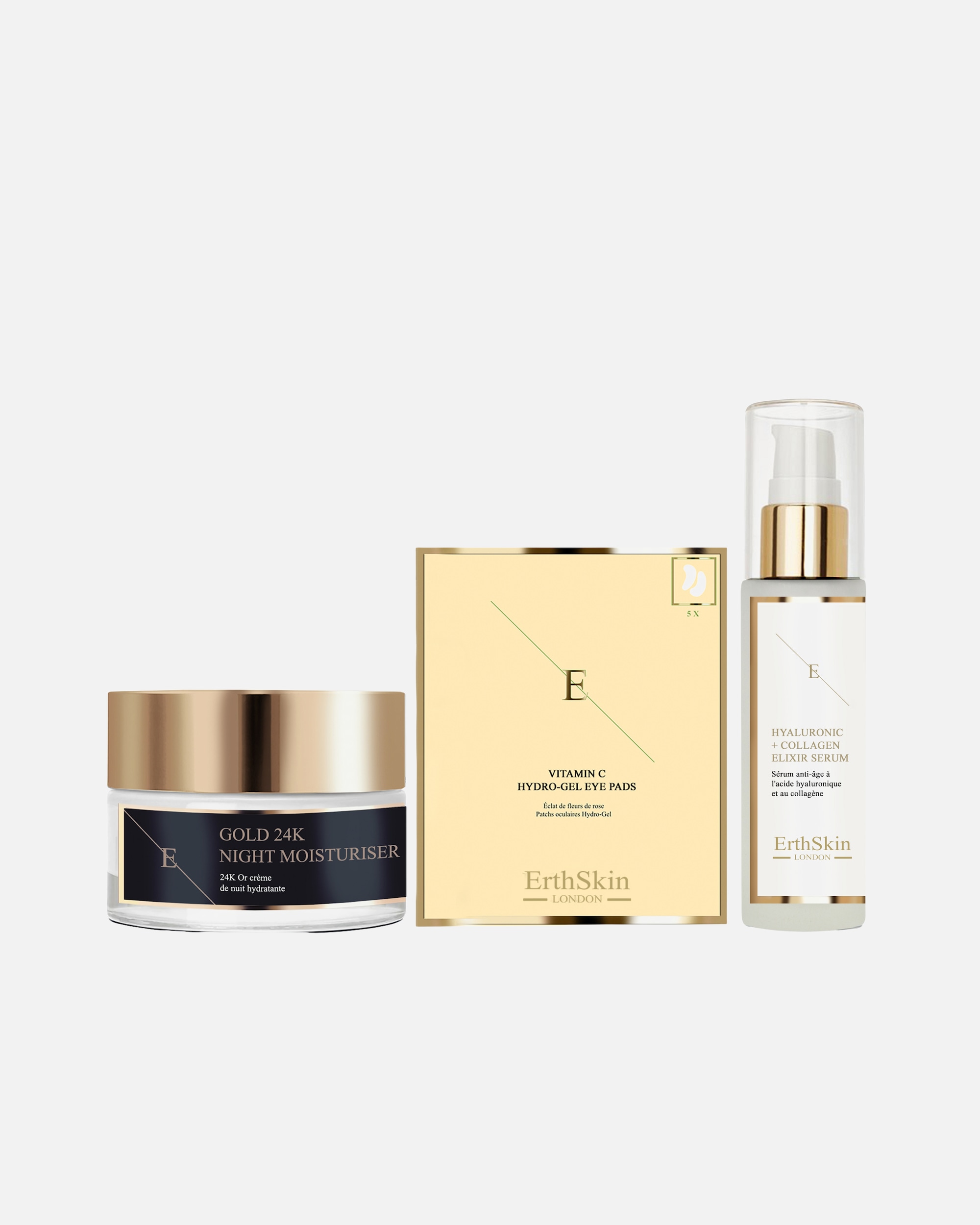 Set de tratamiento facial para Mujer Conjunto de radiación nocturna y ocular de 24 K 1 pieza