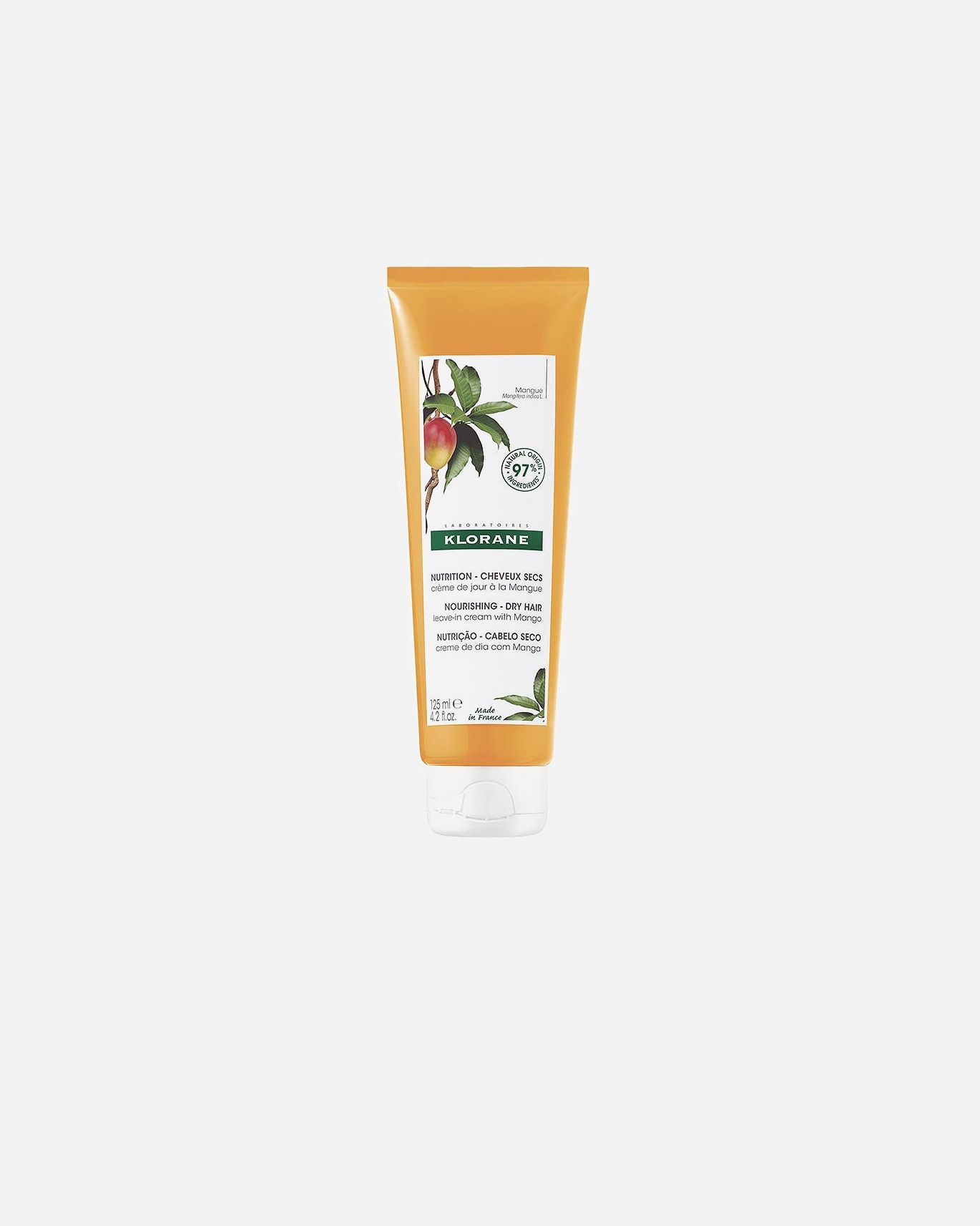 Baño capilar para Unisex Klorane AL MANGO crema nutrición sin aclarado para cabello seco 125 ml