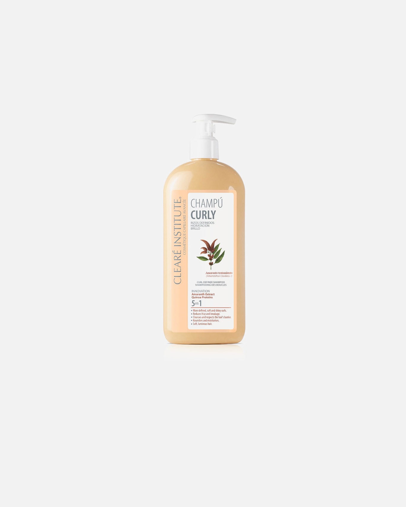 Champú capilar para Unisex Clearé Institute CHAMPÚ CURLY rizos definidos hidratación brillo 400 ml