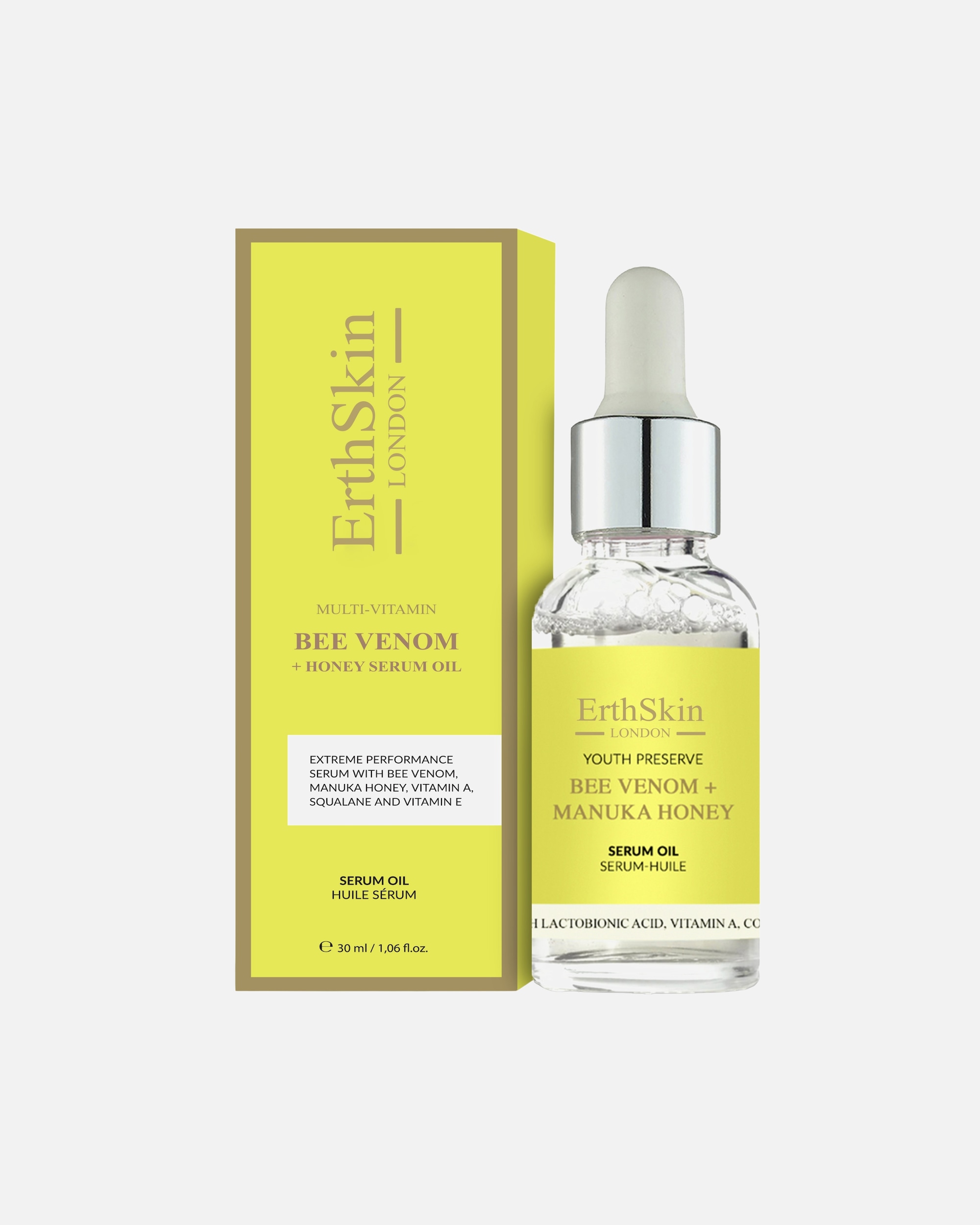 Aceite facial para Mujer Aceite de suero de veneno de abeja + miel de Manuka 30ml