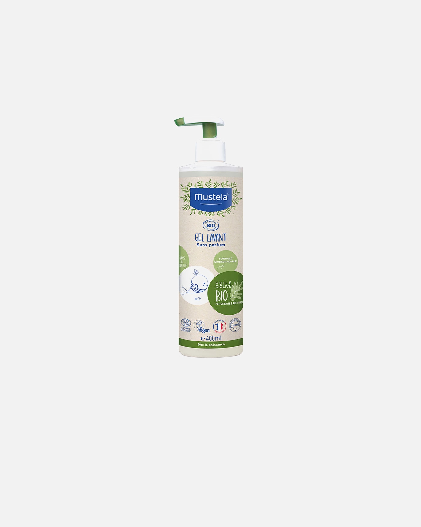 Gel de ducha bebé para Unisex Mustela BIO gel champú 400 ml