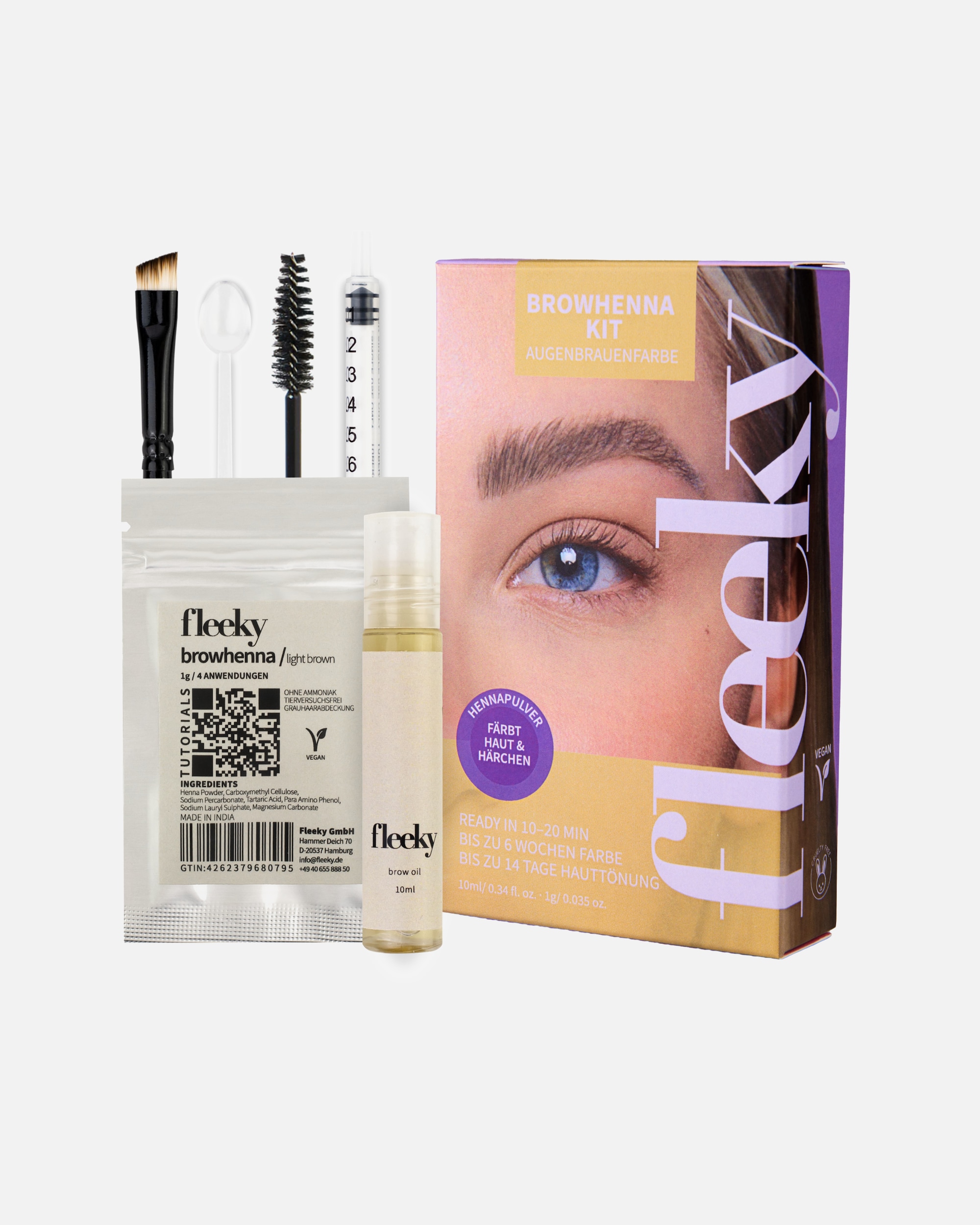 Tinte de cejas para Unisex Fleeky Kit Henna de Cejas - para Cejas teñidas y definidas Blond