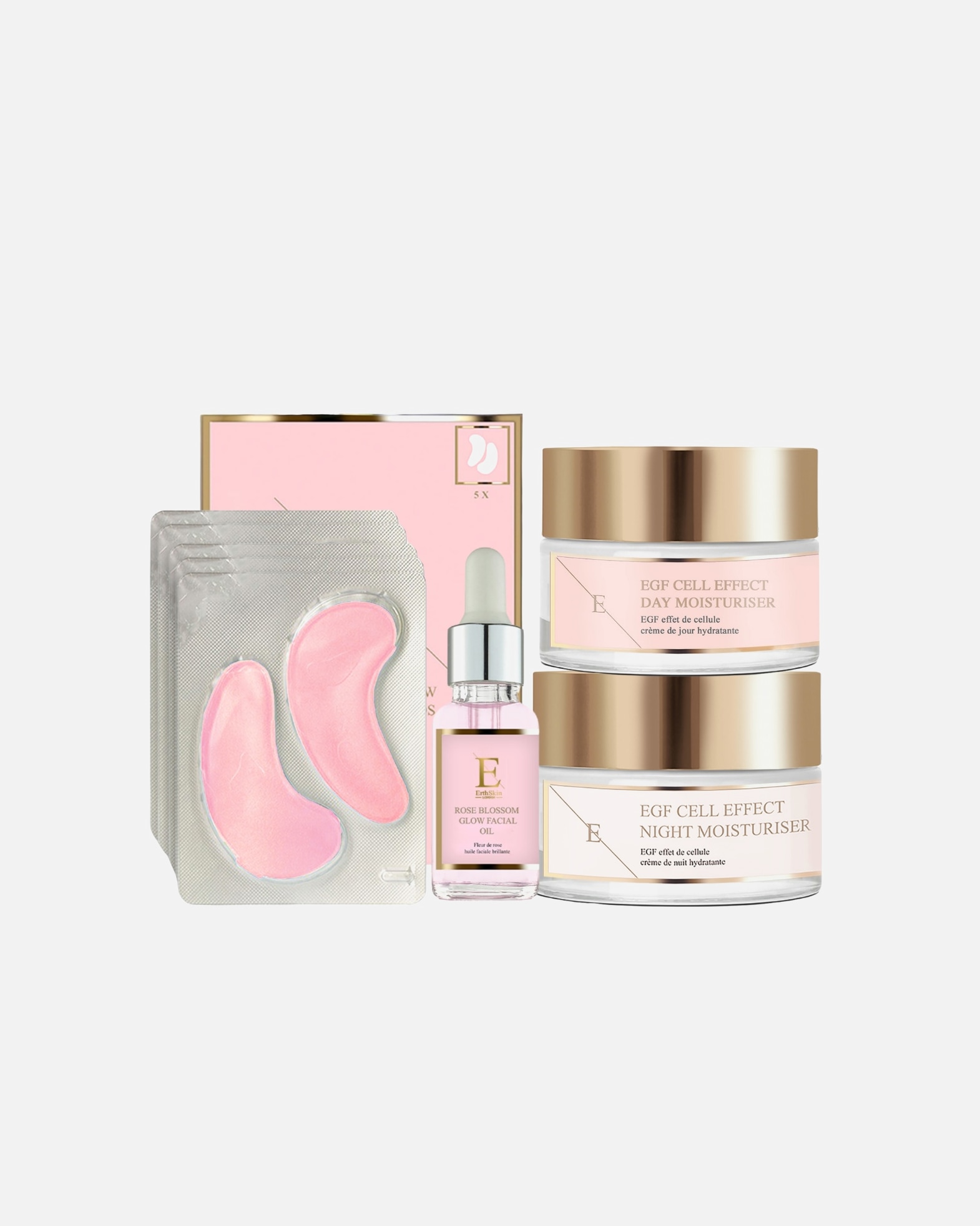 Set de tratamiento facial para Mujer ErthSkin London Set EGF + Rose Petal Glow 1 pieza