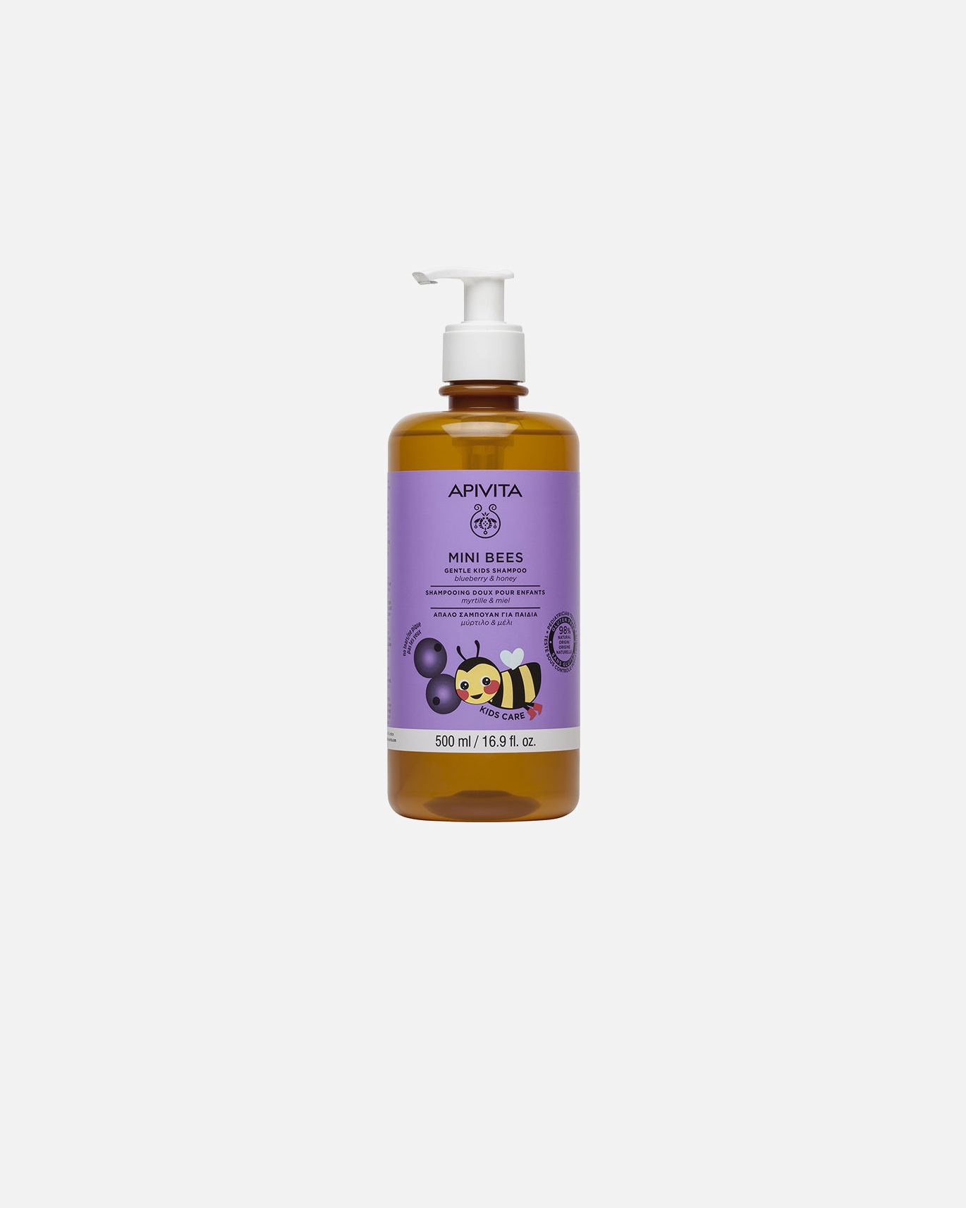 Champú para niños para Unisex Apivita Mini Bees Champú suave para niños Sin sulfatos, sin siliconas 500 ml
