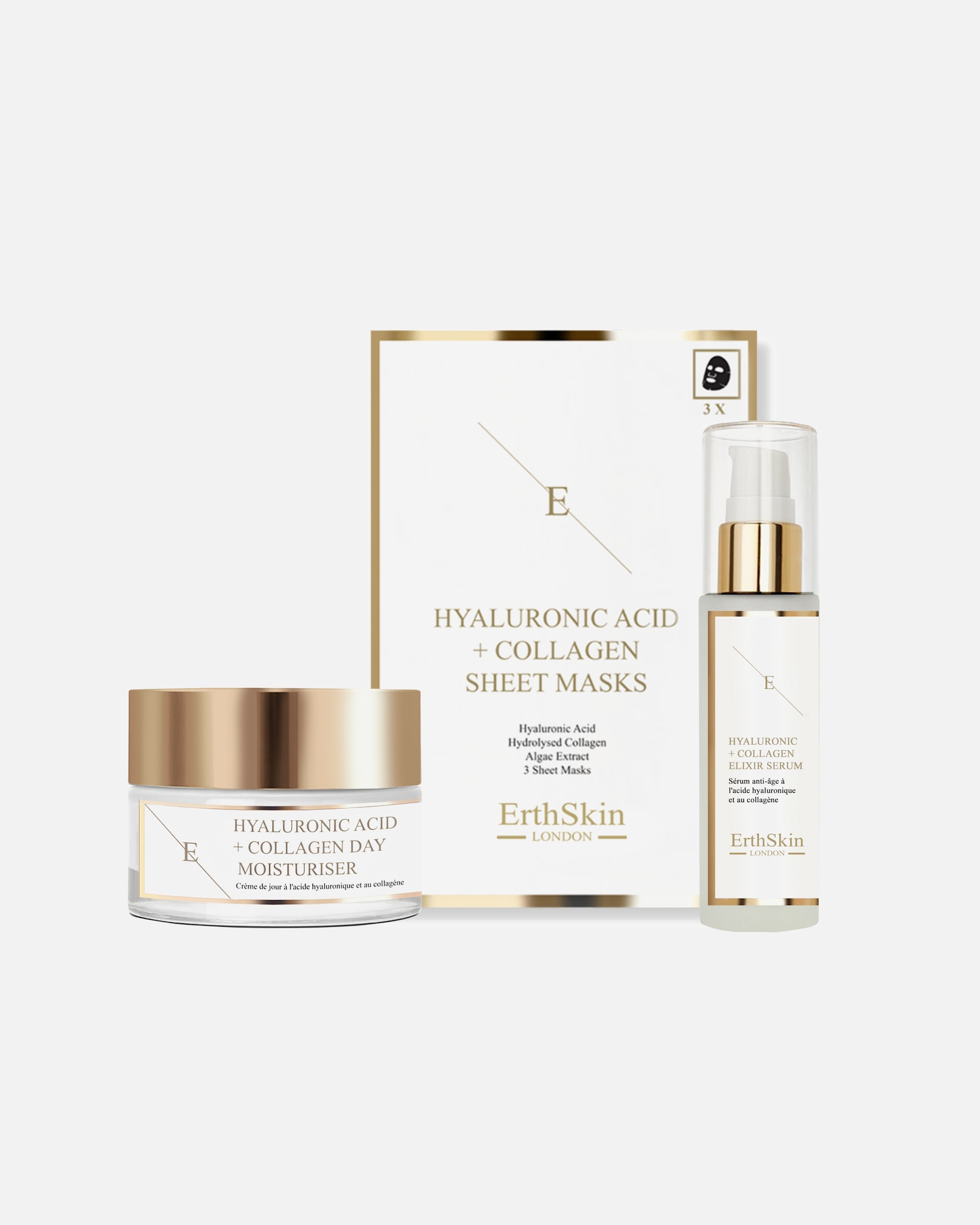 Set de tratamiento facial para Mujer ErthSkin London Trío Hydra Lift Glow 1 pieza