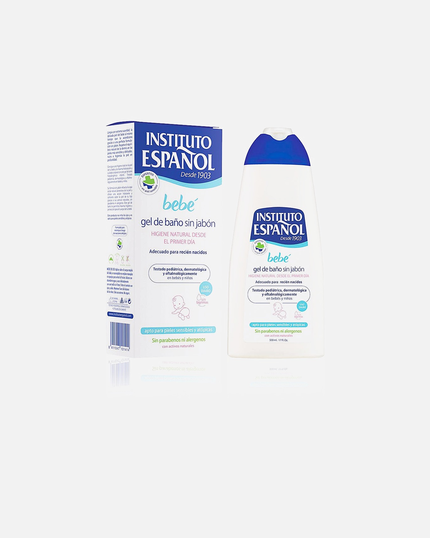Gel de ducha bebé para Unisex Instituto Español BEBE gel de baño sin jabón 500 ml