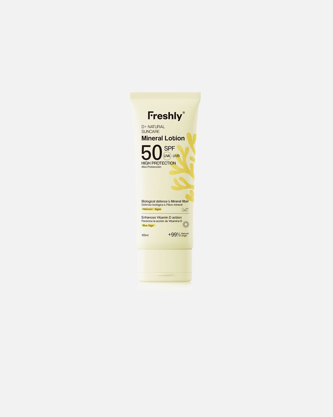 Crema solar corporal para Unisex D+ NATURAL SUNCARE mineral lotion SPF50 100 ml