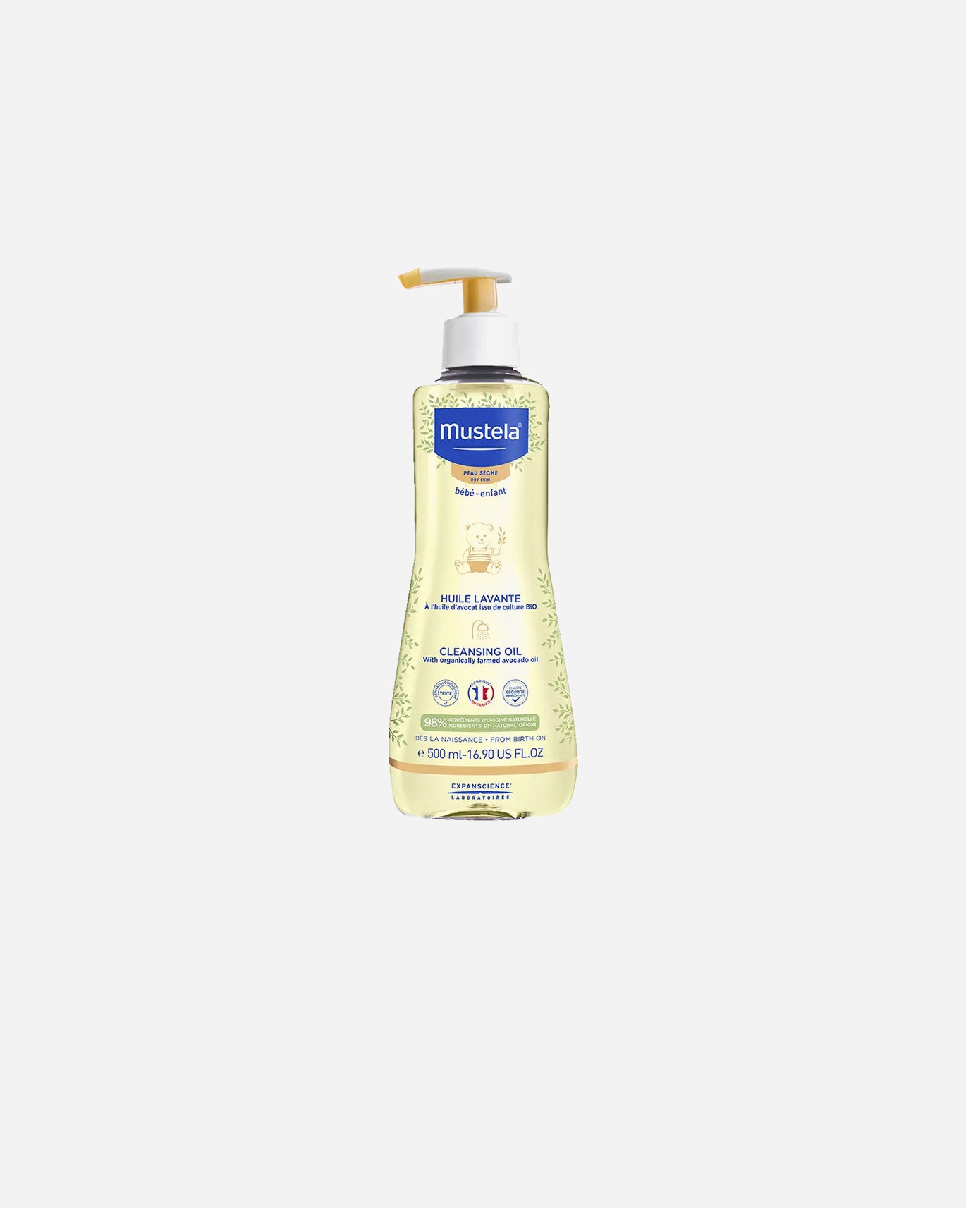 Aceite de bebé para Unisex Mustela BEBÉ-NIÑO aceite limpiador para pieles secas 500 ml