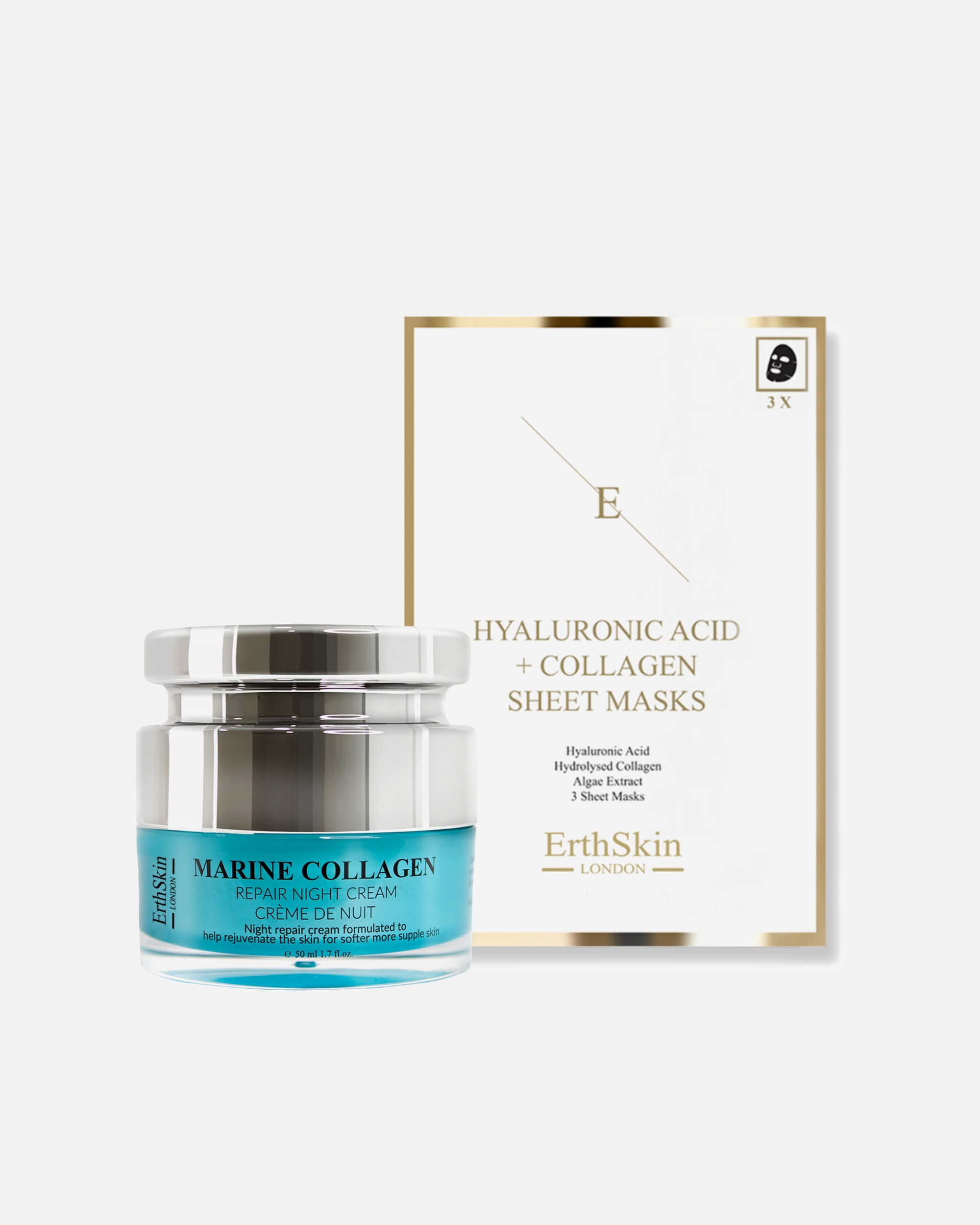 Set de tratamiento facial para Mujer ErthSkin London Dúo Marine Night & Mask 1 pieza