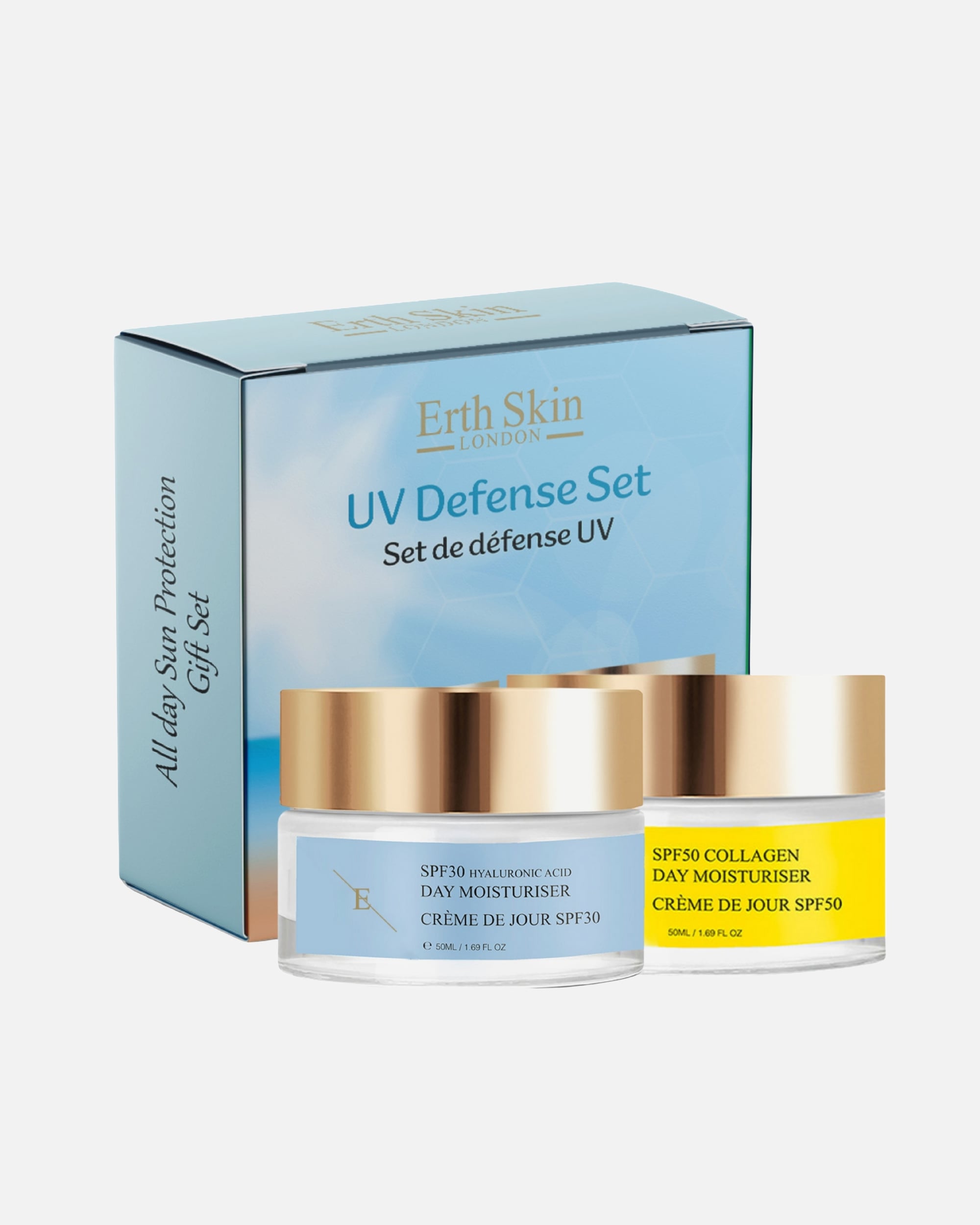 Set de tratamiento facial para Mujer ErthSkin London Dúo FPS 30 y 50 1 pieza