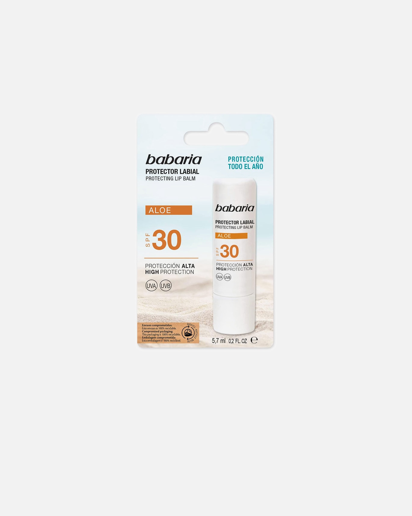Bálsamo labial para Unisex Babaria SOLAR STICK LABIAL SPF30 5,7 ml