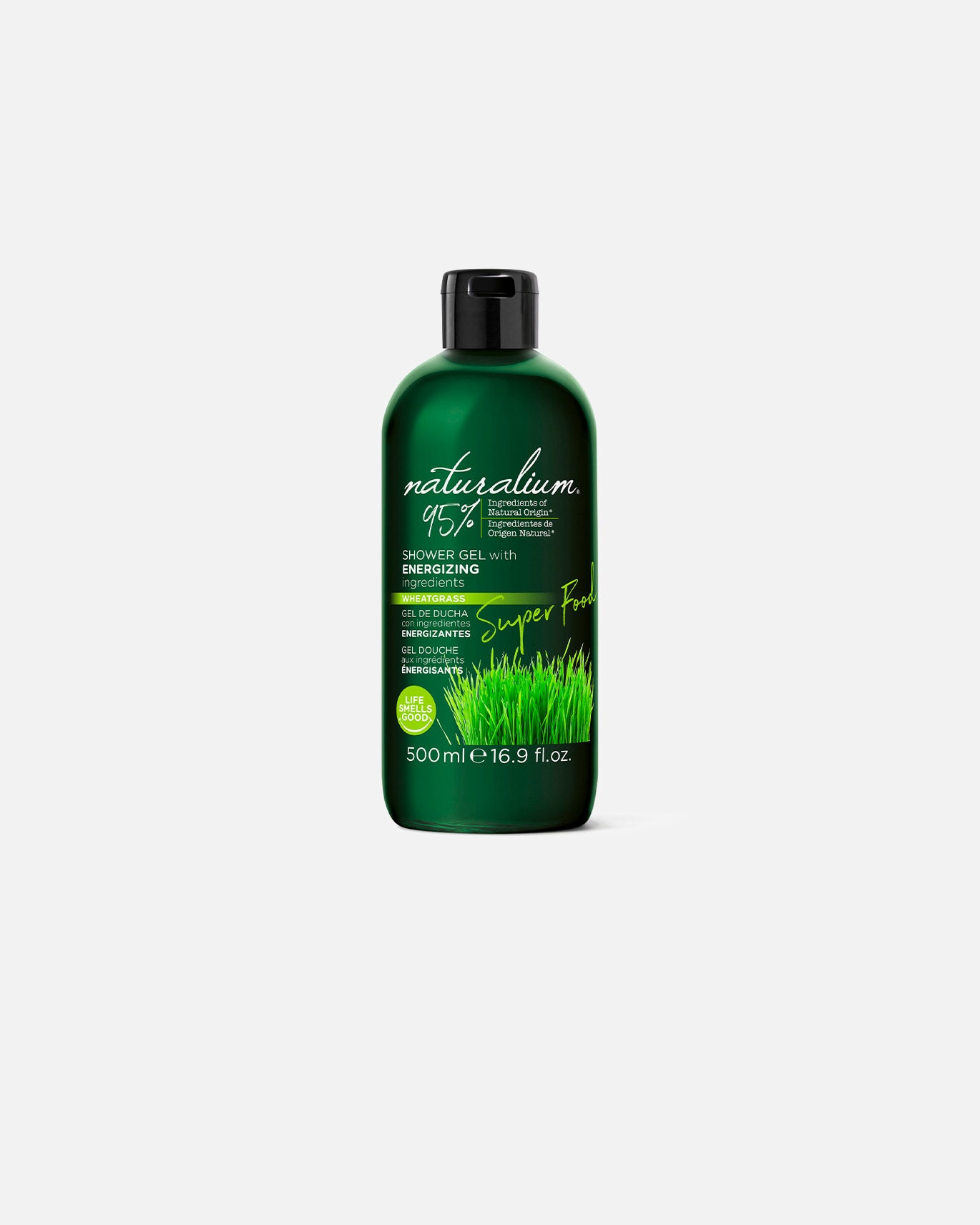 Gel de ducha para Unisex Naturalium SUPER FOOD wheatgrass energizing shower gel 500 ml