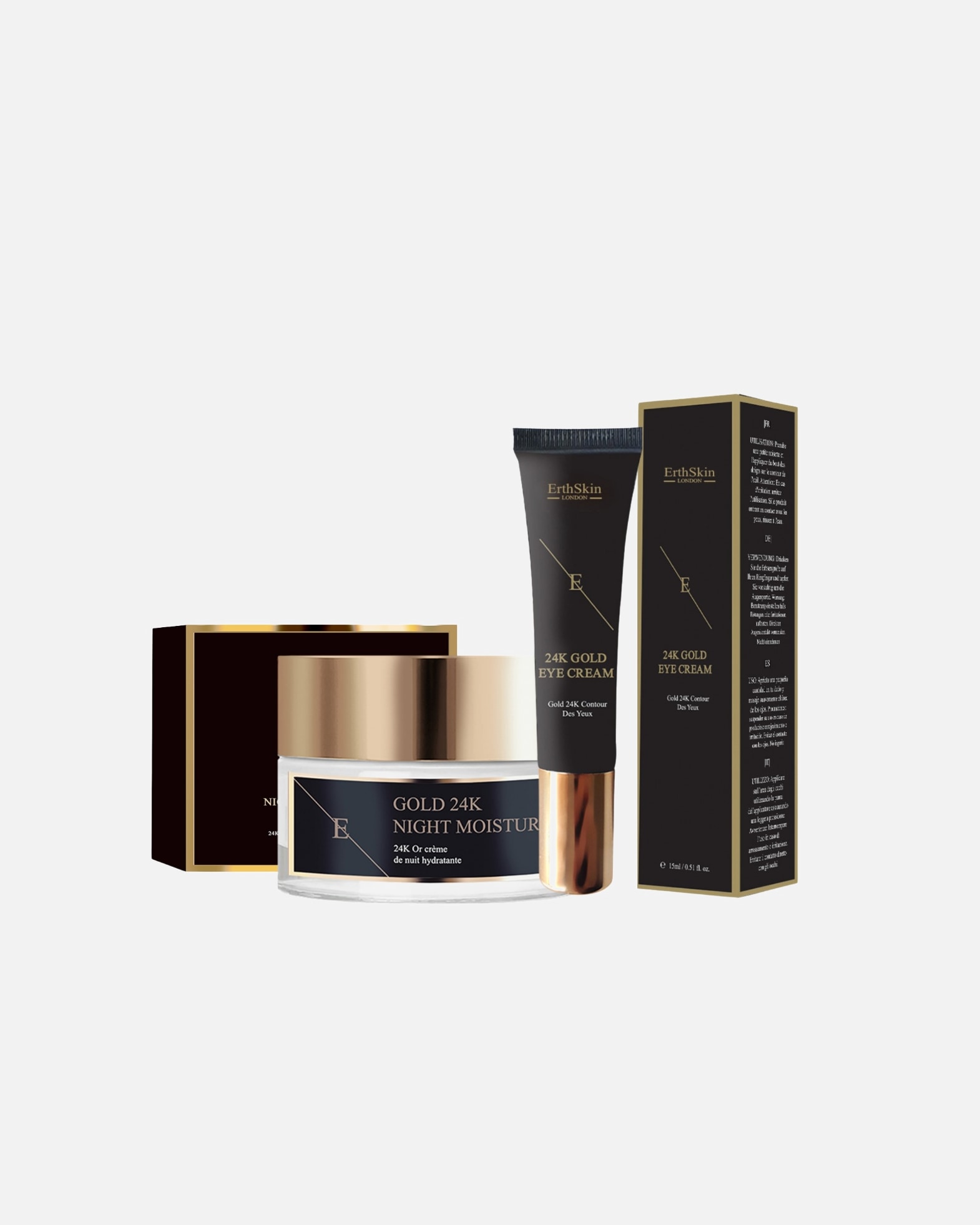 Set de tratamiento facial para Mujer ErthSkin London Esenciales para la noche y los ojos 24K 1 pieza