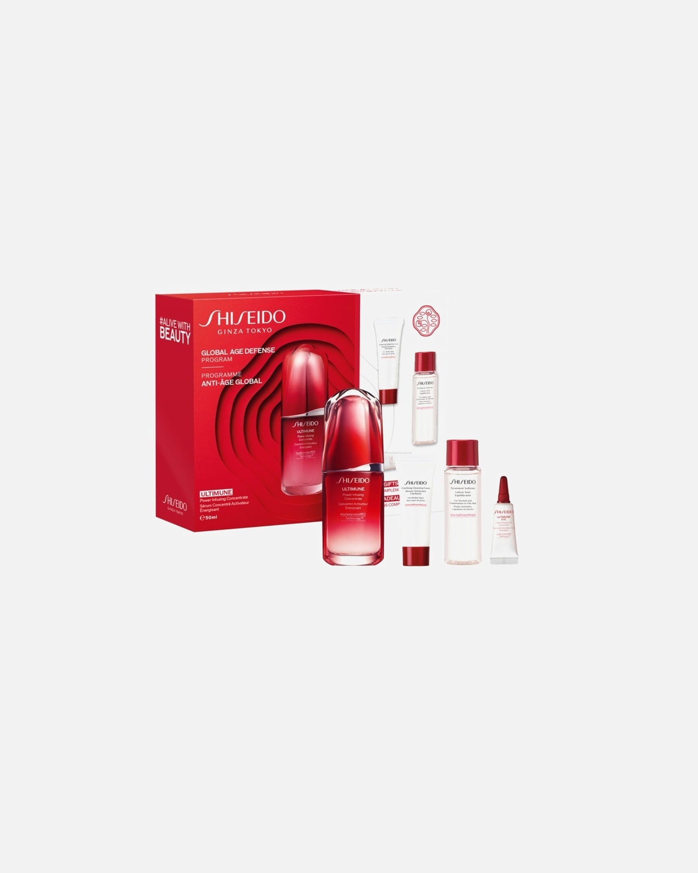 Set de tratamiento facial para Unisex Shiseido ULTIMUNE Global Age Defense Program 50 ML