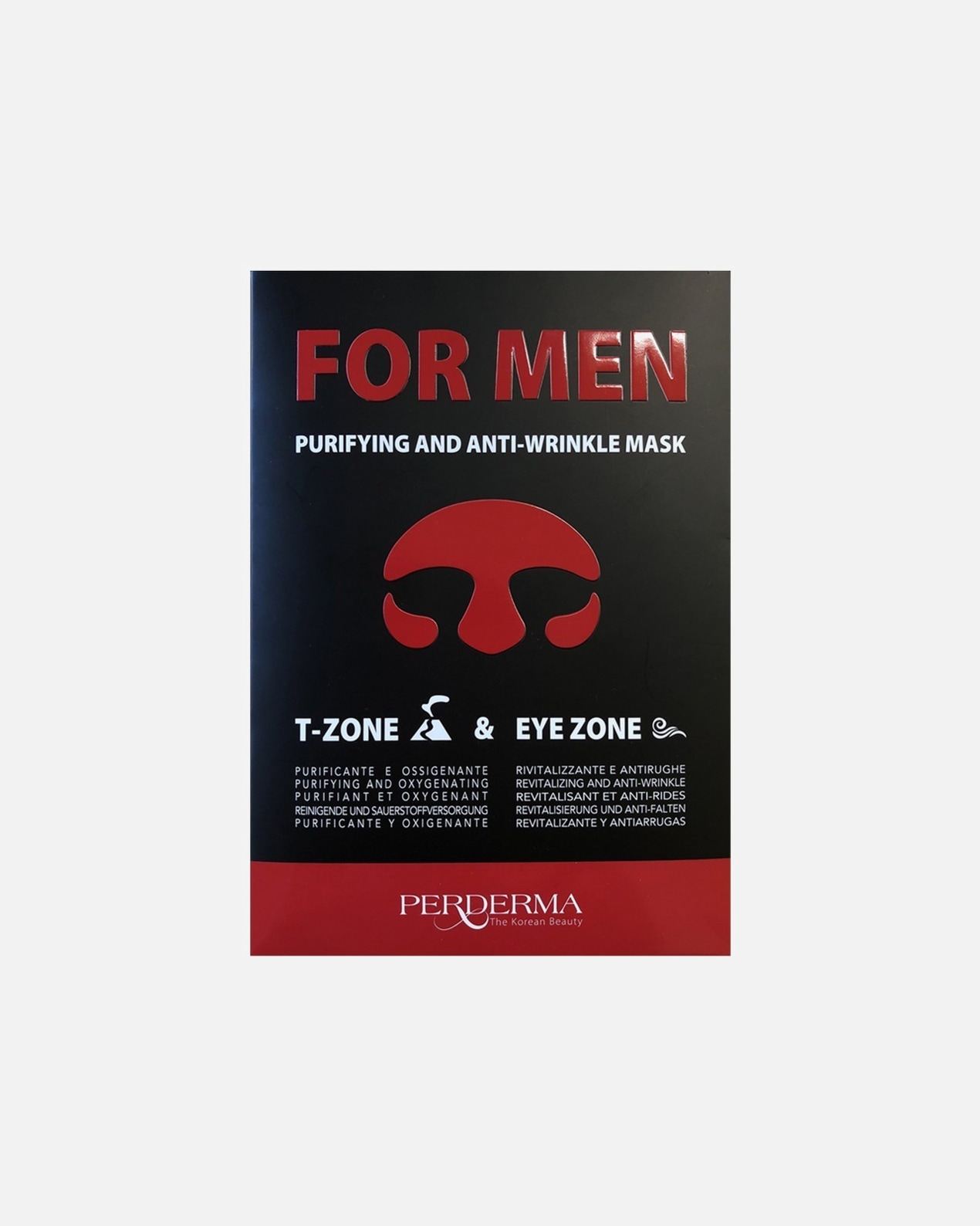 Mascarilla antienvejecimiento para Hombre Perderma Purificante y Antiarrugas Zona T + Zona Ojos Set 1 Pieza