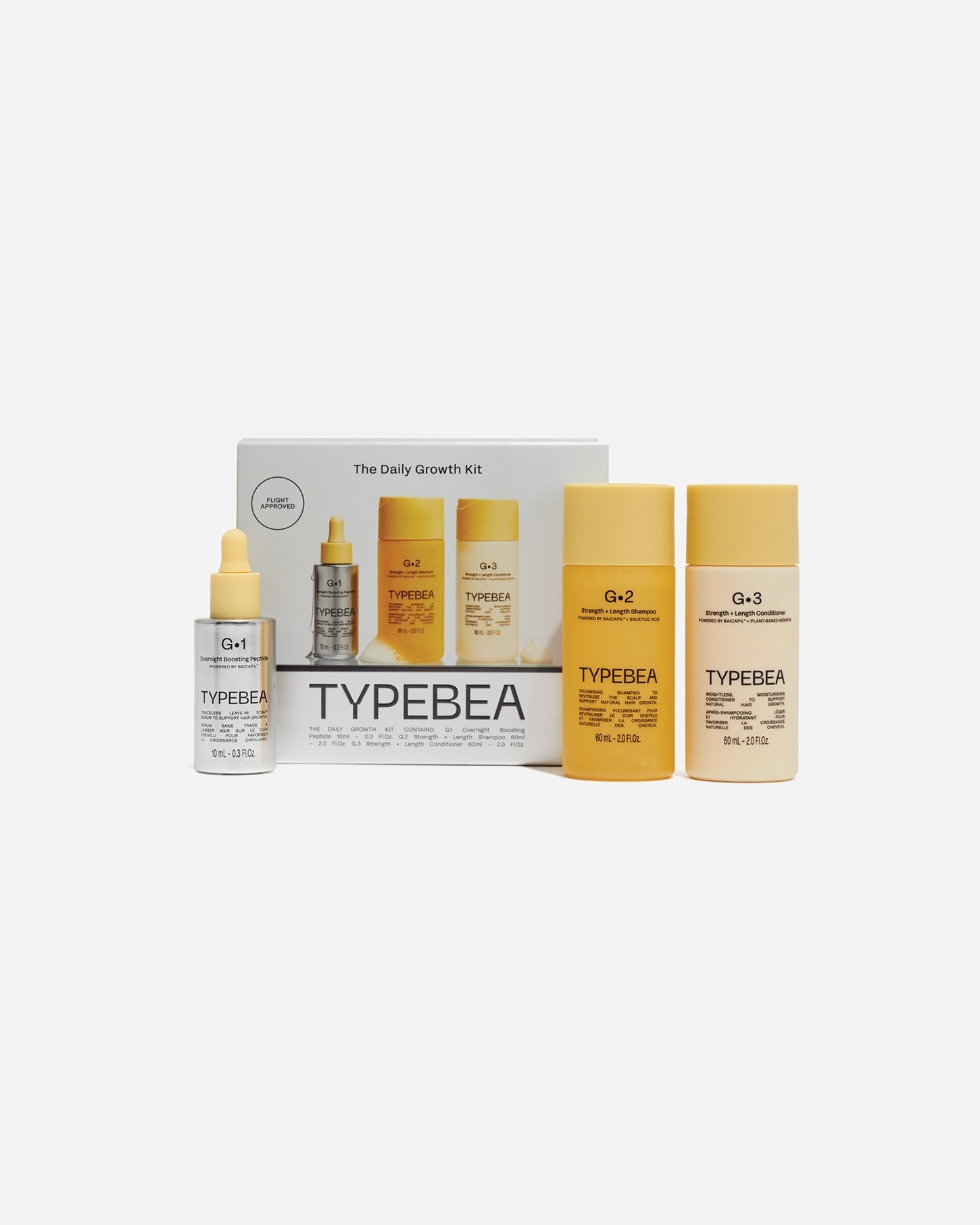 Set de cuidado capilar para Unisex TYPEBEA G•Line The Daily Growth Kit, (G·1, G·2, G·3 Minis) 1 Pieza