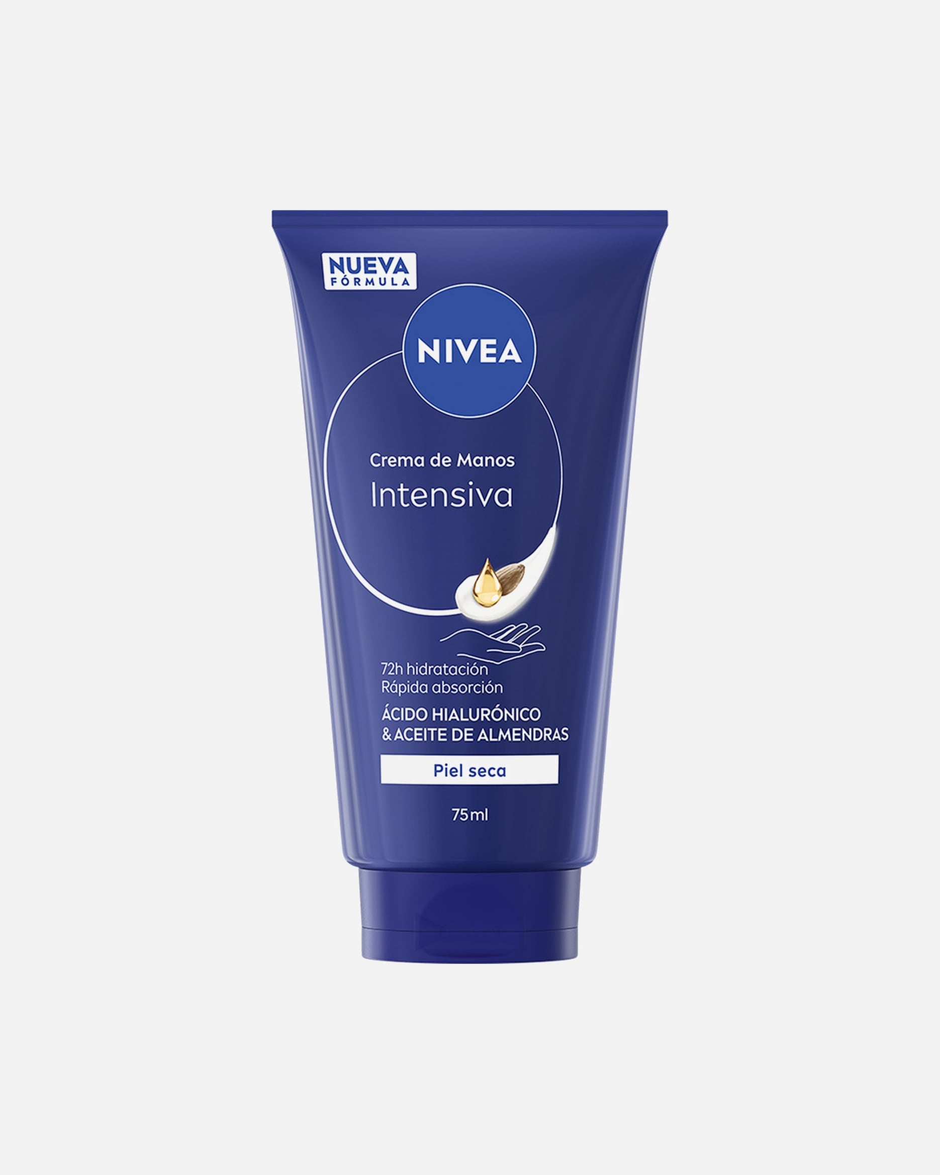 Crema de manos para Unisex NIVEA Intensiva con Ácido Hialurónico y Aceite de Almendras 75 ml