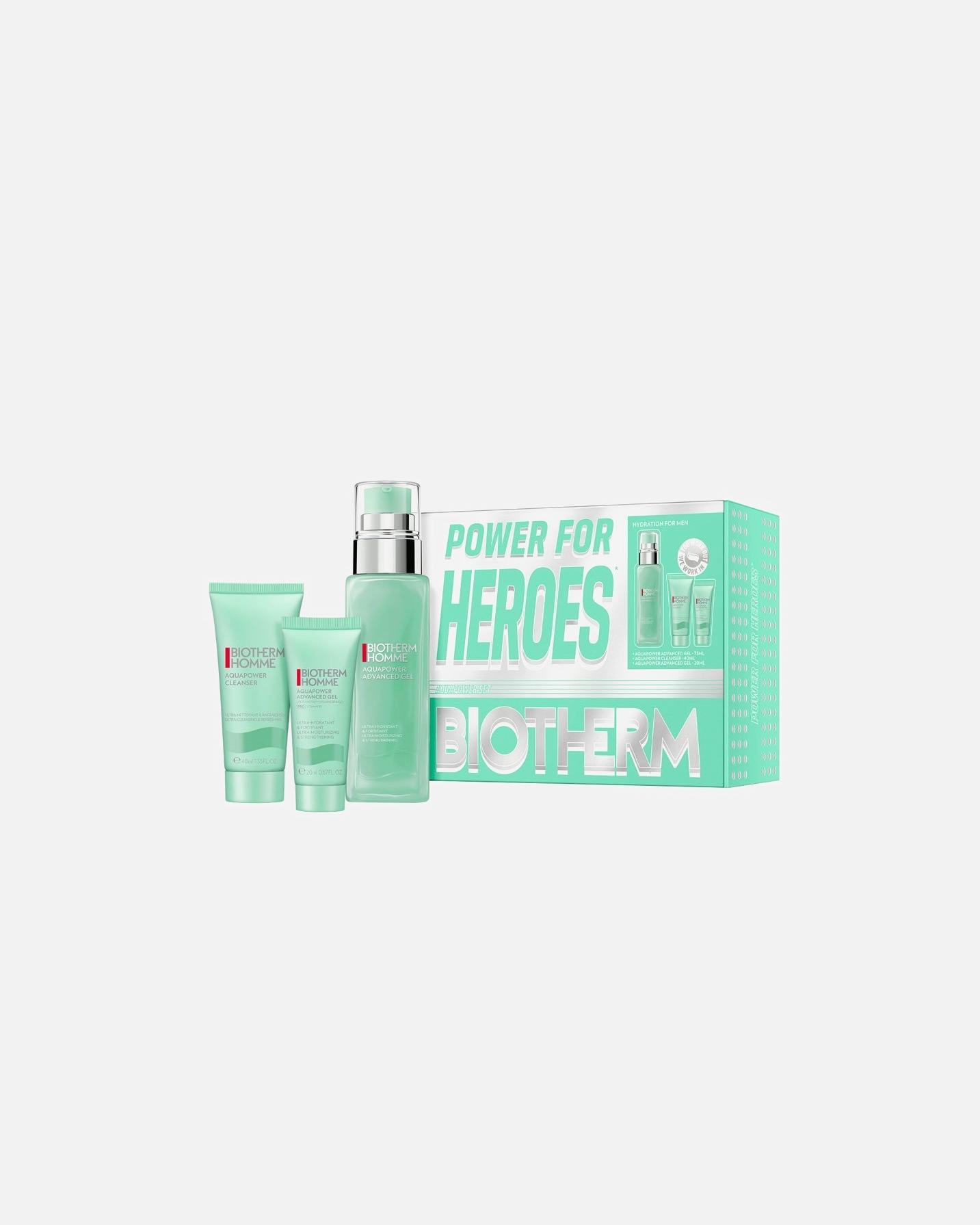 Set de tratamiento facial para Hombre Biotherm Homme Aquapower Power For Heroes 1 Pieza