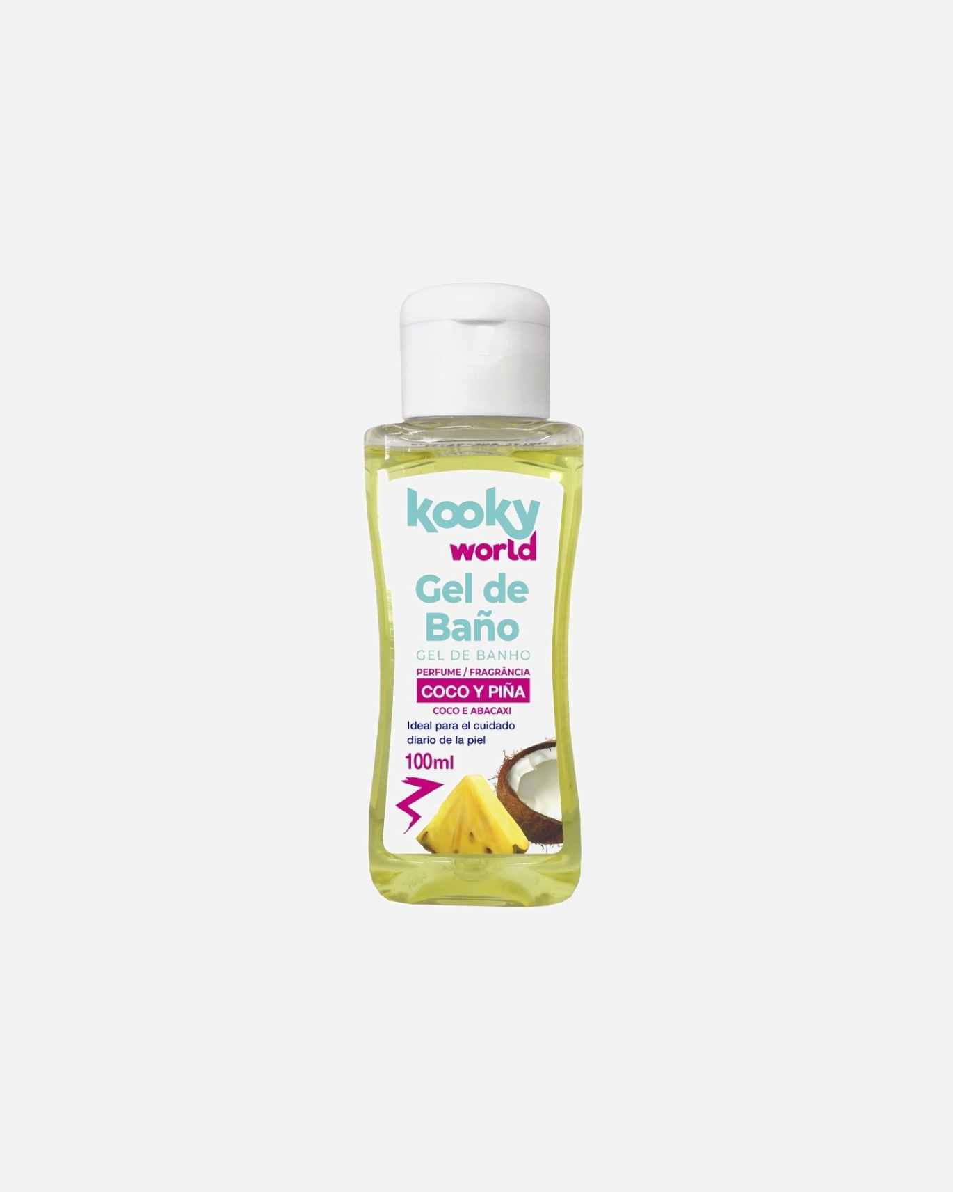 Gel de cuerpo para Unisex Kooky World Gel de Baño Piña y Coco 100 ML