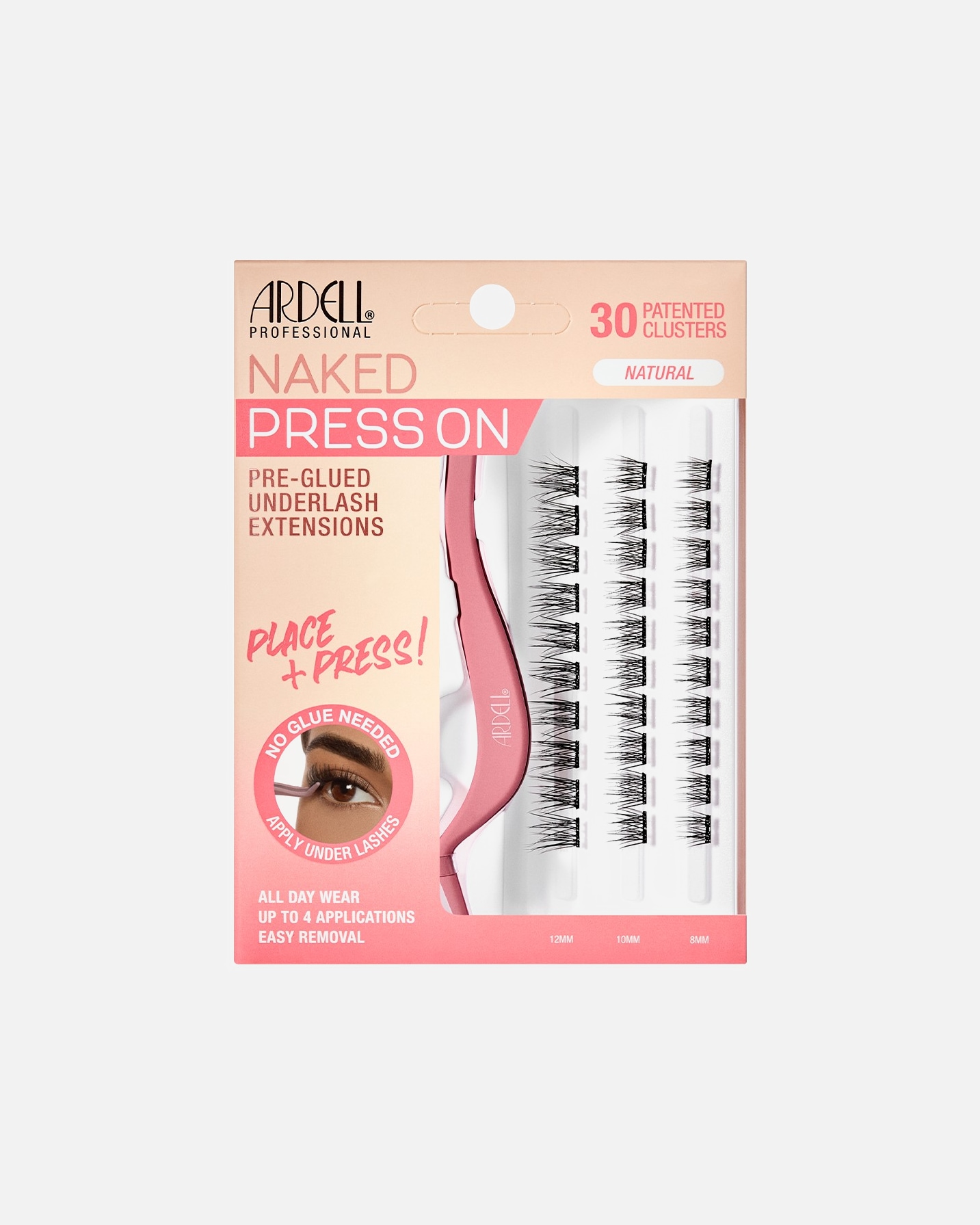 Pestañas postizas para Unisex Ardell Naked Lashes Press On Natural 1 Pieza