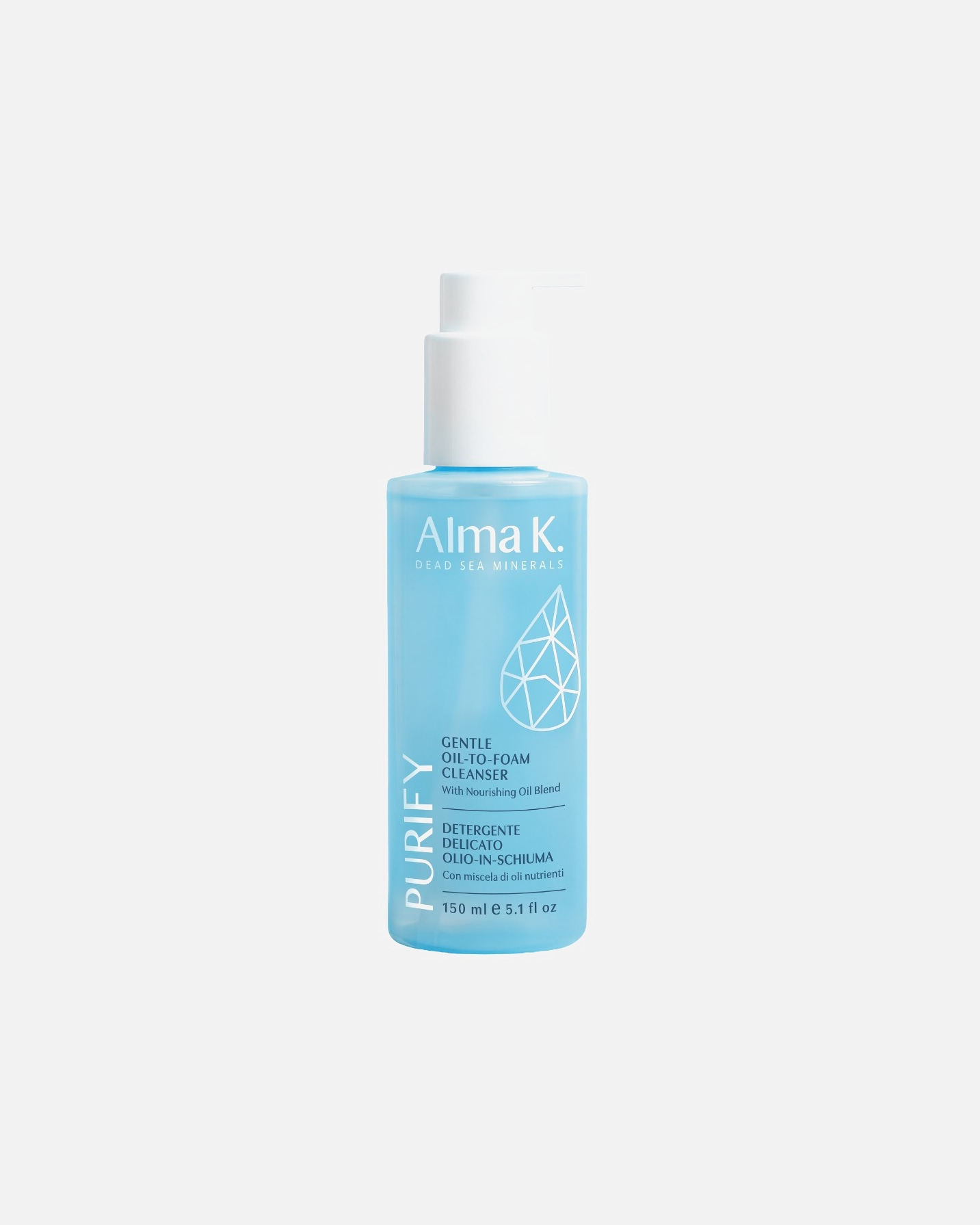 Aceite de limpieza facial para Unisex Alma K Face Care Limpiador Suave de Aceite a Espuma 150 ml