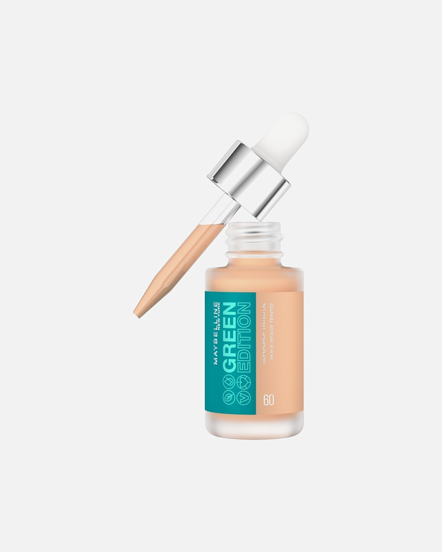 Base para Mujer Maybelline Green Edition Base líquida de cuidado, Cobertura Modulable, con Aceite de Jojoba y Marula Tono , 60