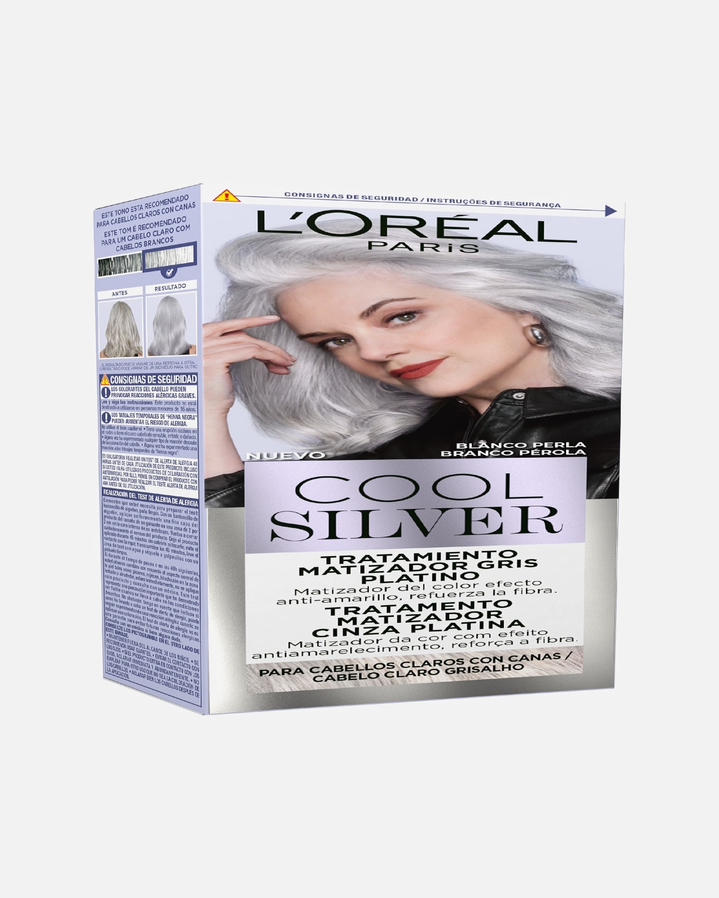 Tinte Capilar para Unisex L’Oréal Paris COOL SILVER TRATAMIENTO MATIZADOR GRIS PLATINO TONO BLANCO PERLA 1 Un