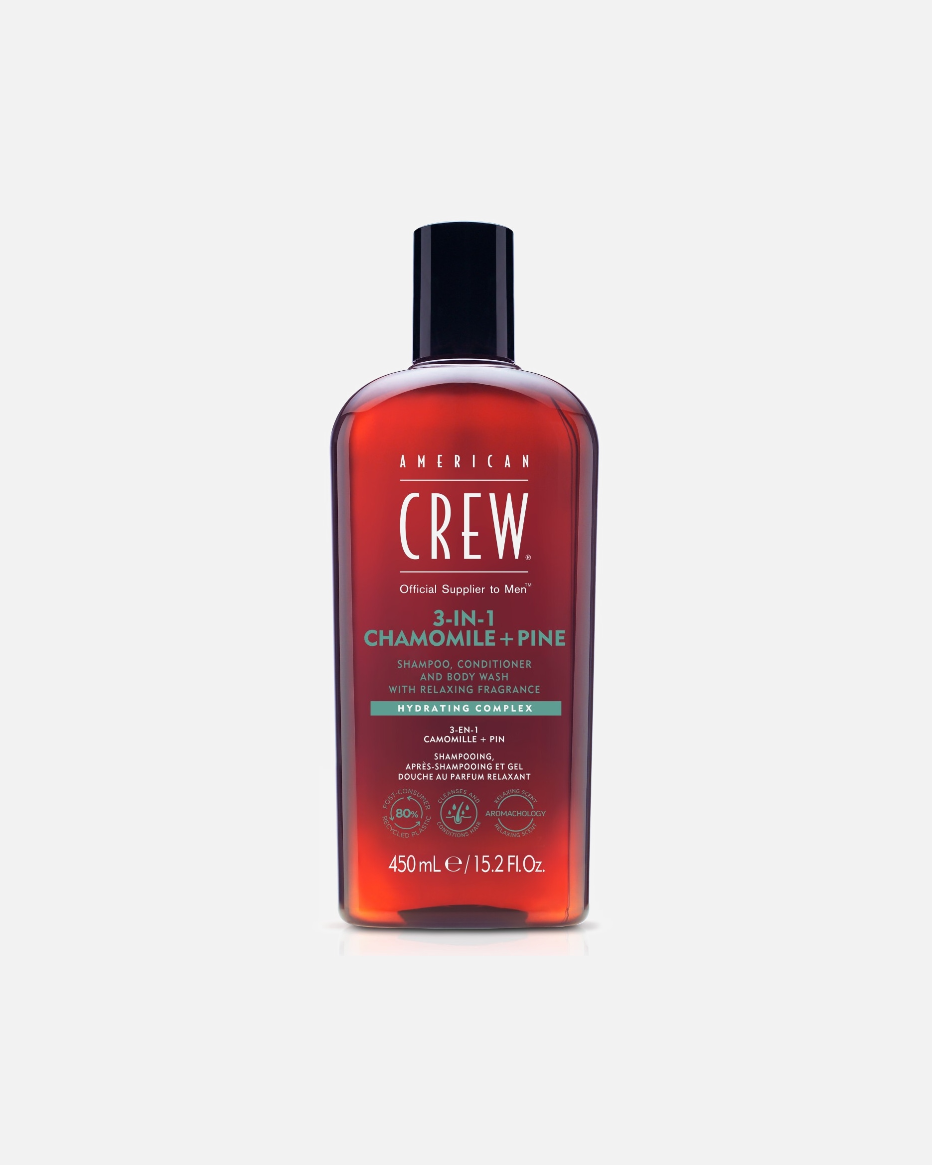 Champú capilar para Hombre American Crew 3In1 Chamomile & Pine Conditioner, Body Wash & 450 ml