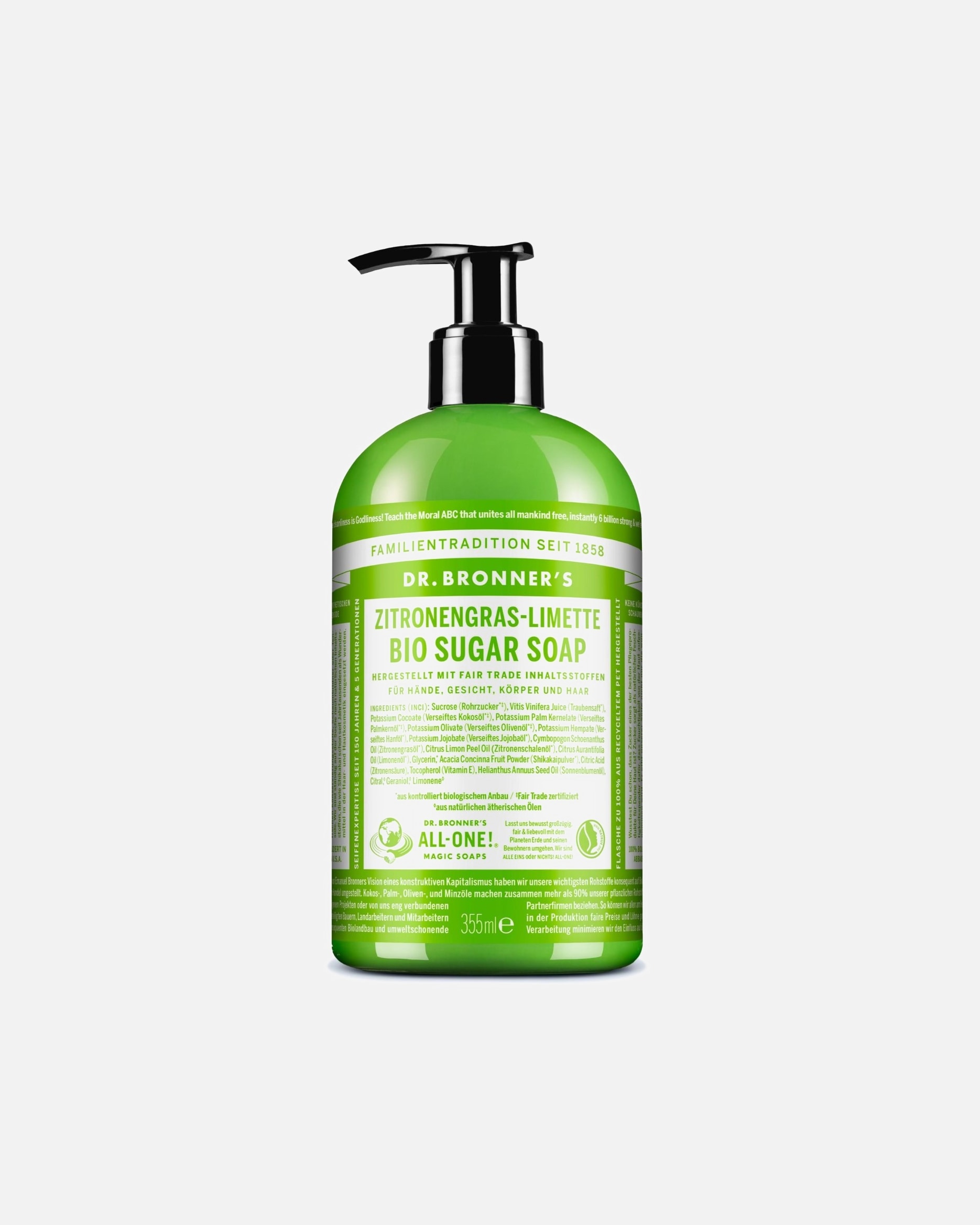 Gel de ducha para Unisex Dr. Bronner's SUGAR SOAP LEMONGRASS 355 ml