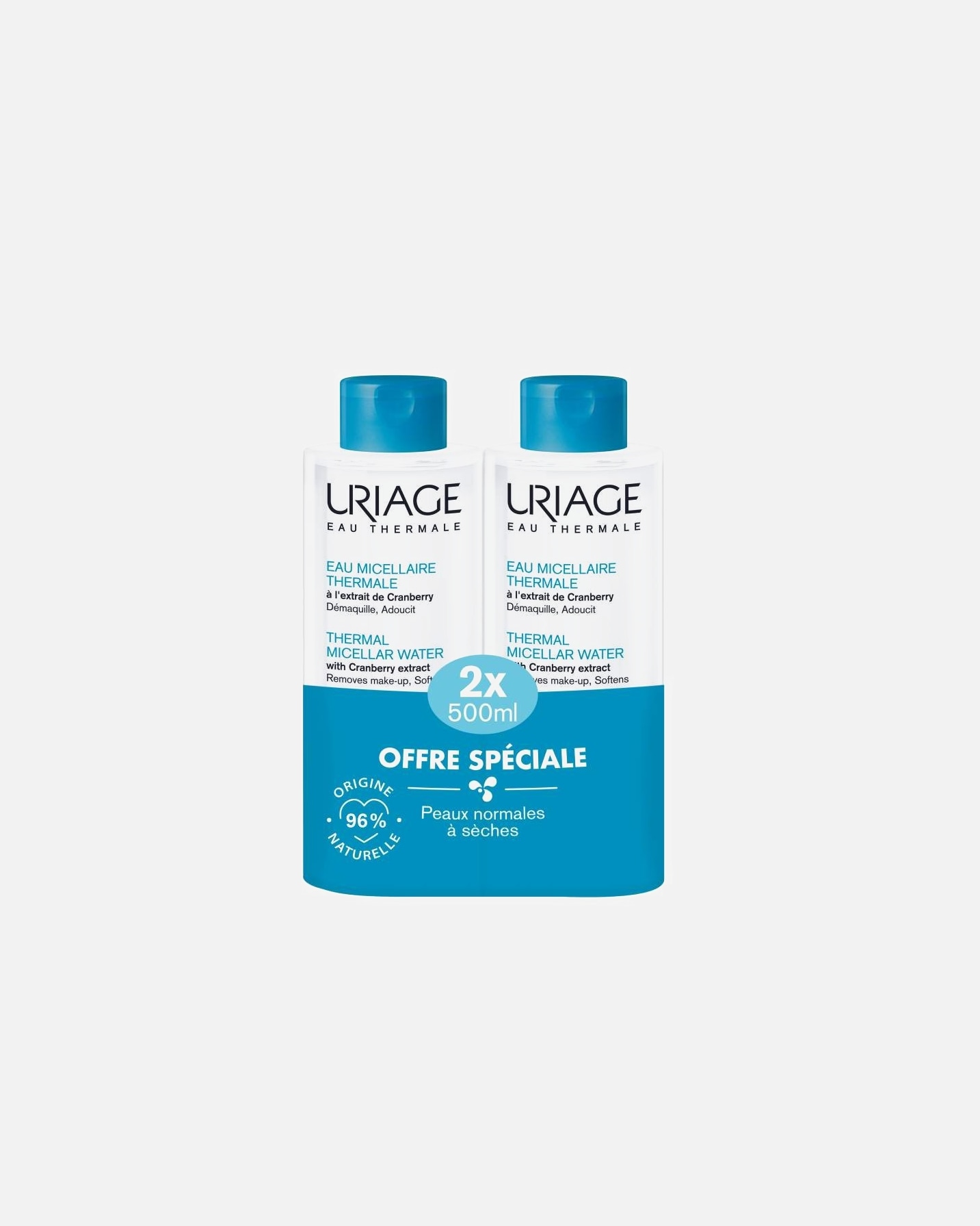 Agua micelar para Unisex Uriage Termal para Piel Normal a Seca Duplo