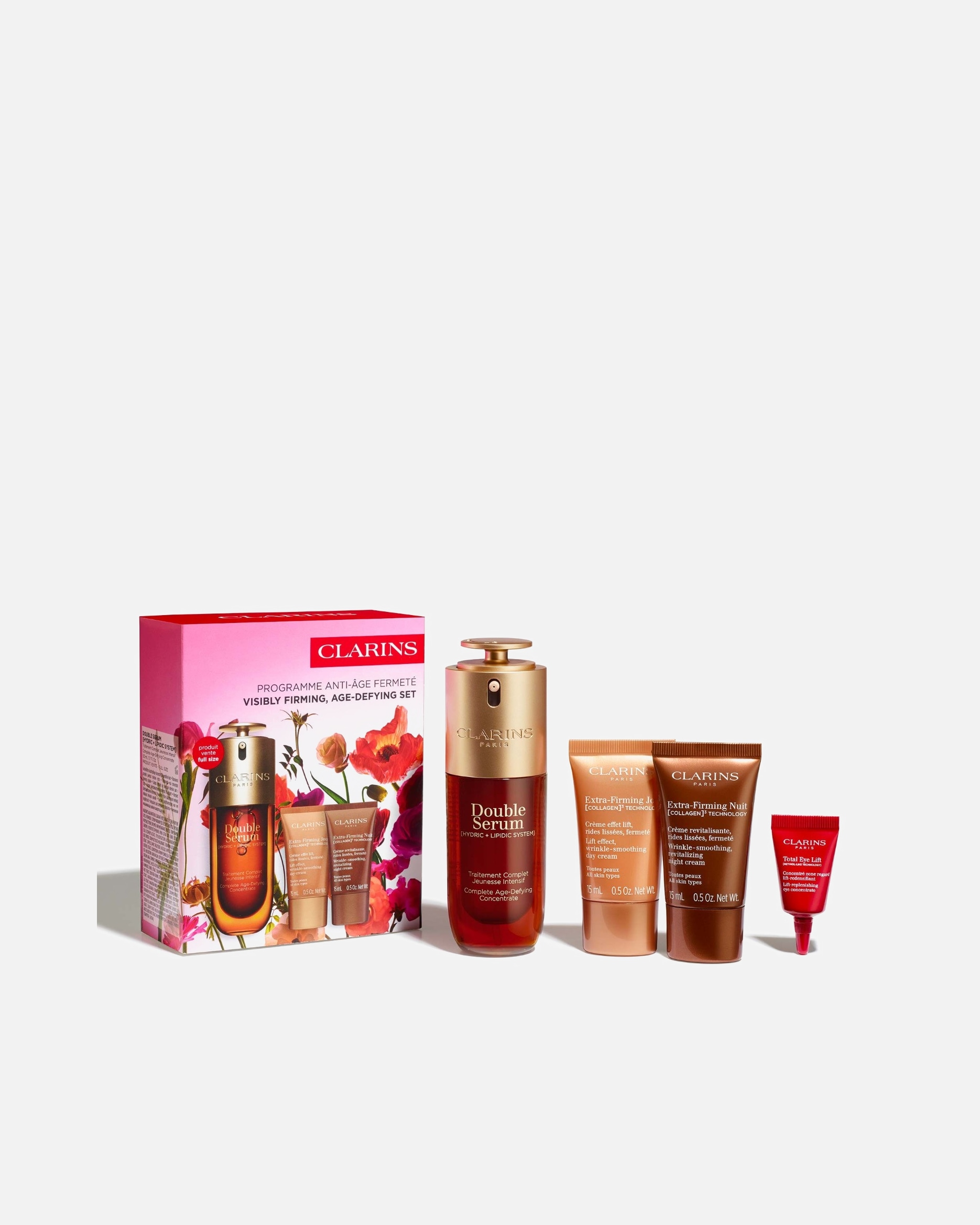 Set de tratamiento facial para Unisex Clarins Double Serum Visibly Firming Age-Defying 1 Pieza