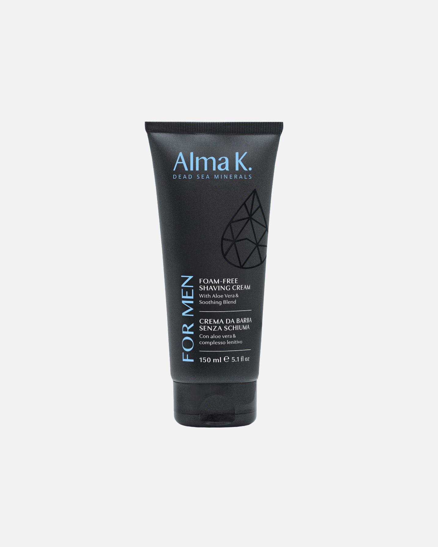 Crema de afeitado para Unisex Alma K For Men sin Espuma con Aloe Vera y Complejo Calmante 150 ml