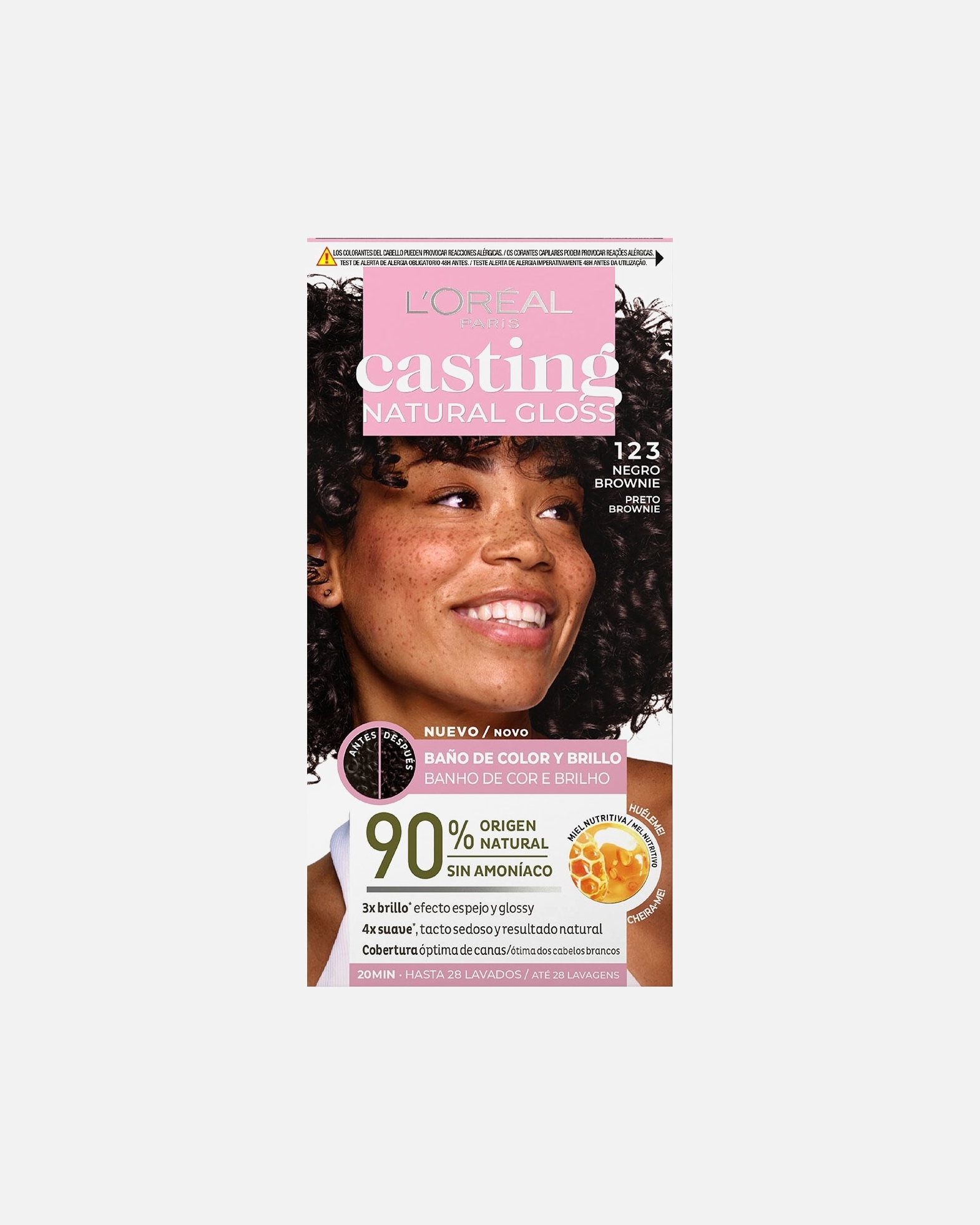 Tinte Capilar para Unisex L’Oréal Paris Casting Natural Gloss 123 - Negro Brownie